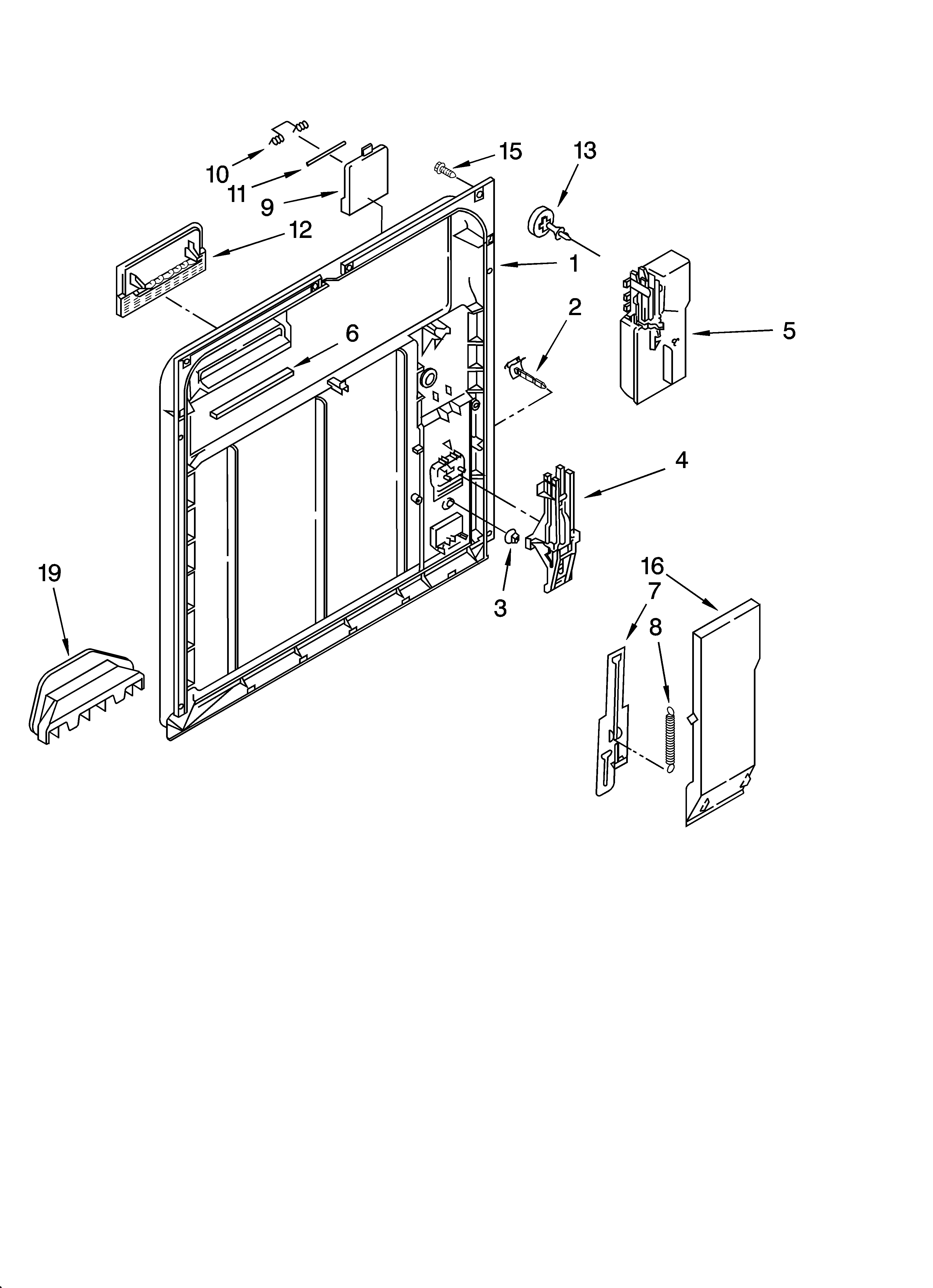 Whirlpool DP940PWPQ2 inner door parts diagram