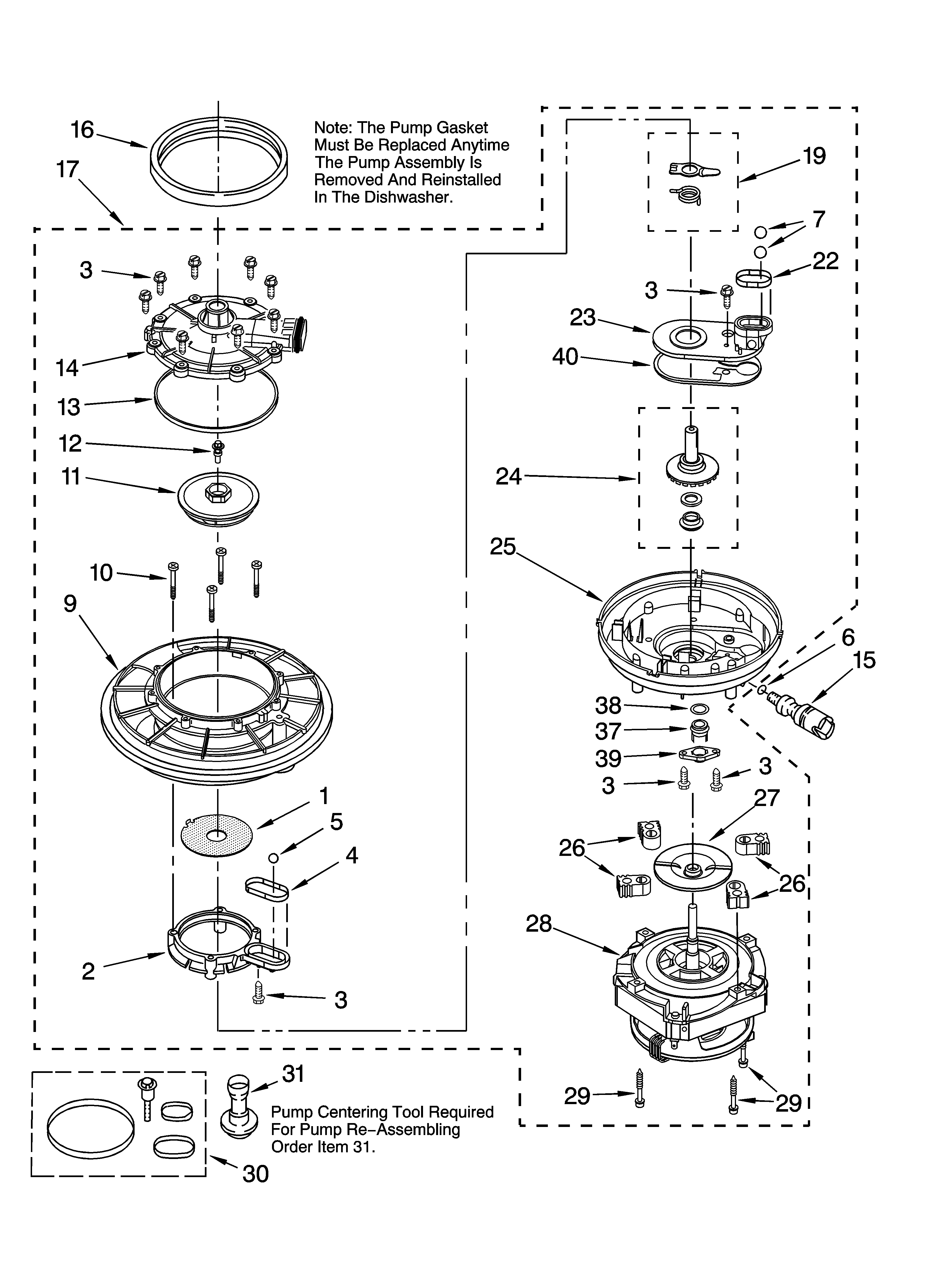 Whirlpool DP940PWPQ2 pump and motor parts diagram