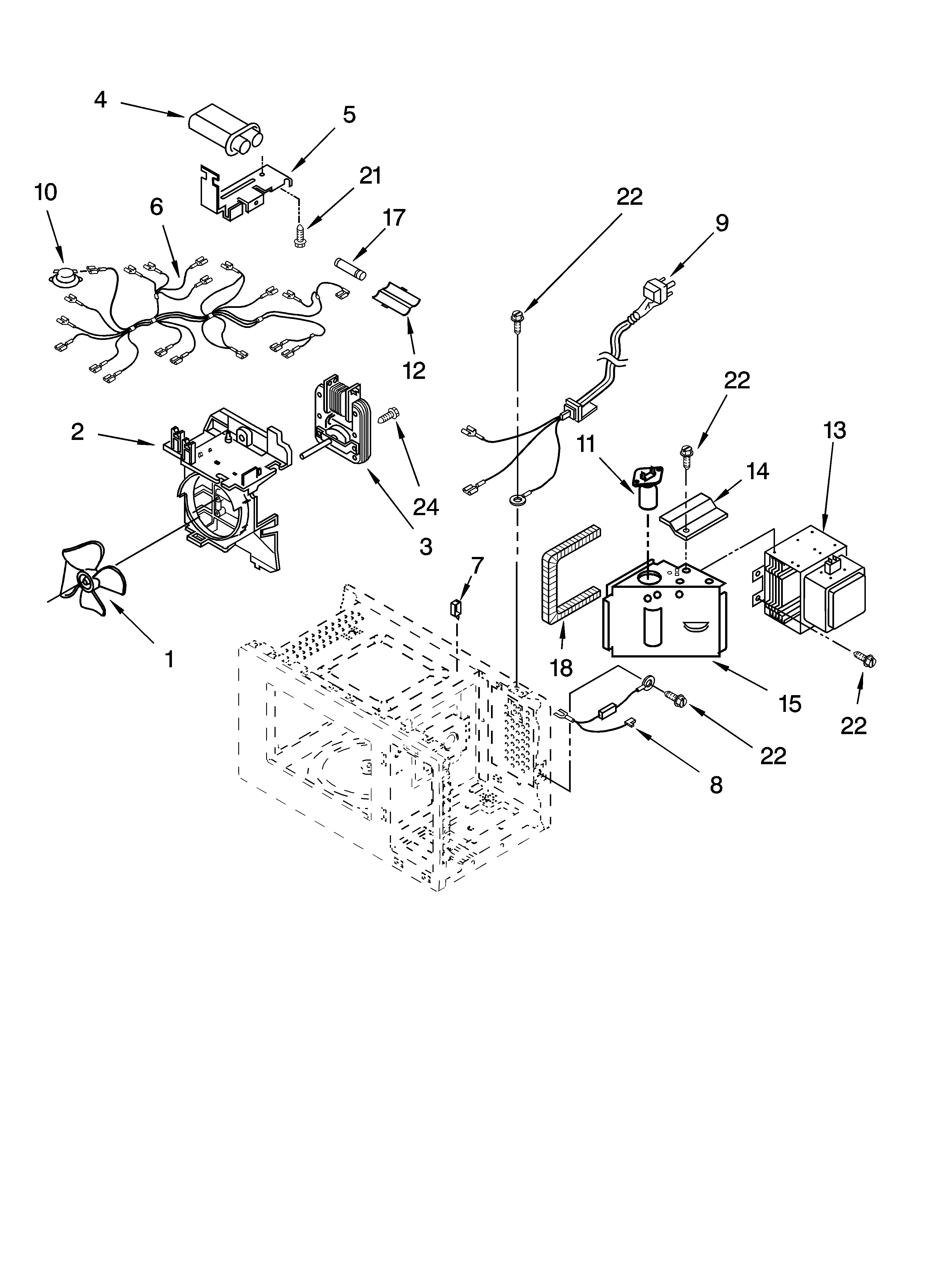 Whirlpool GT4185SKT3 oven interior parts diagram