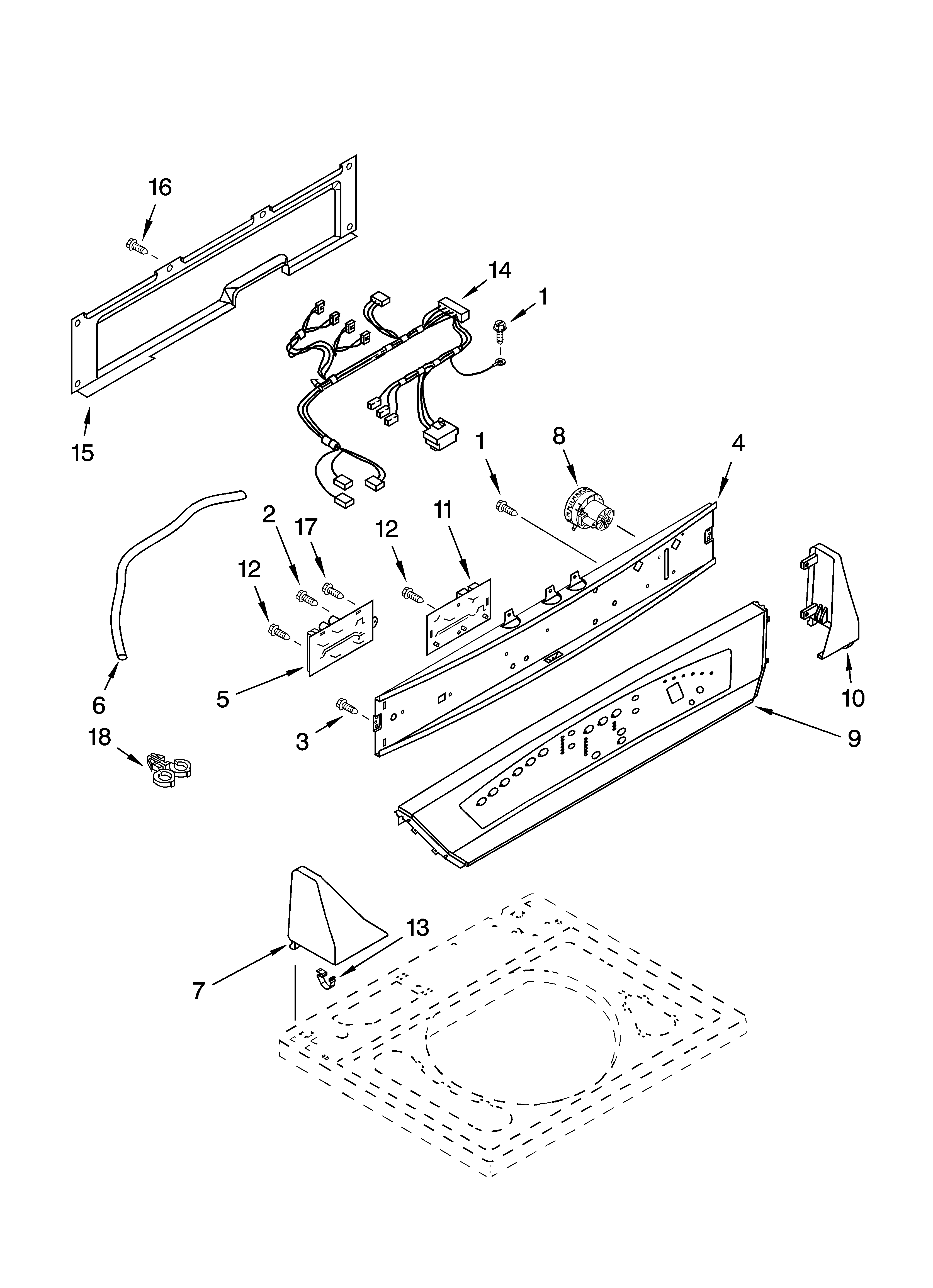Whirlpool GVW9959KL3 control panel parts diagram