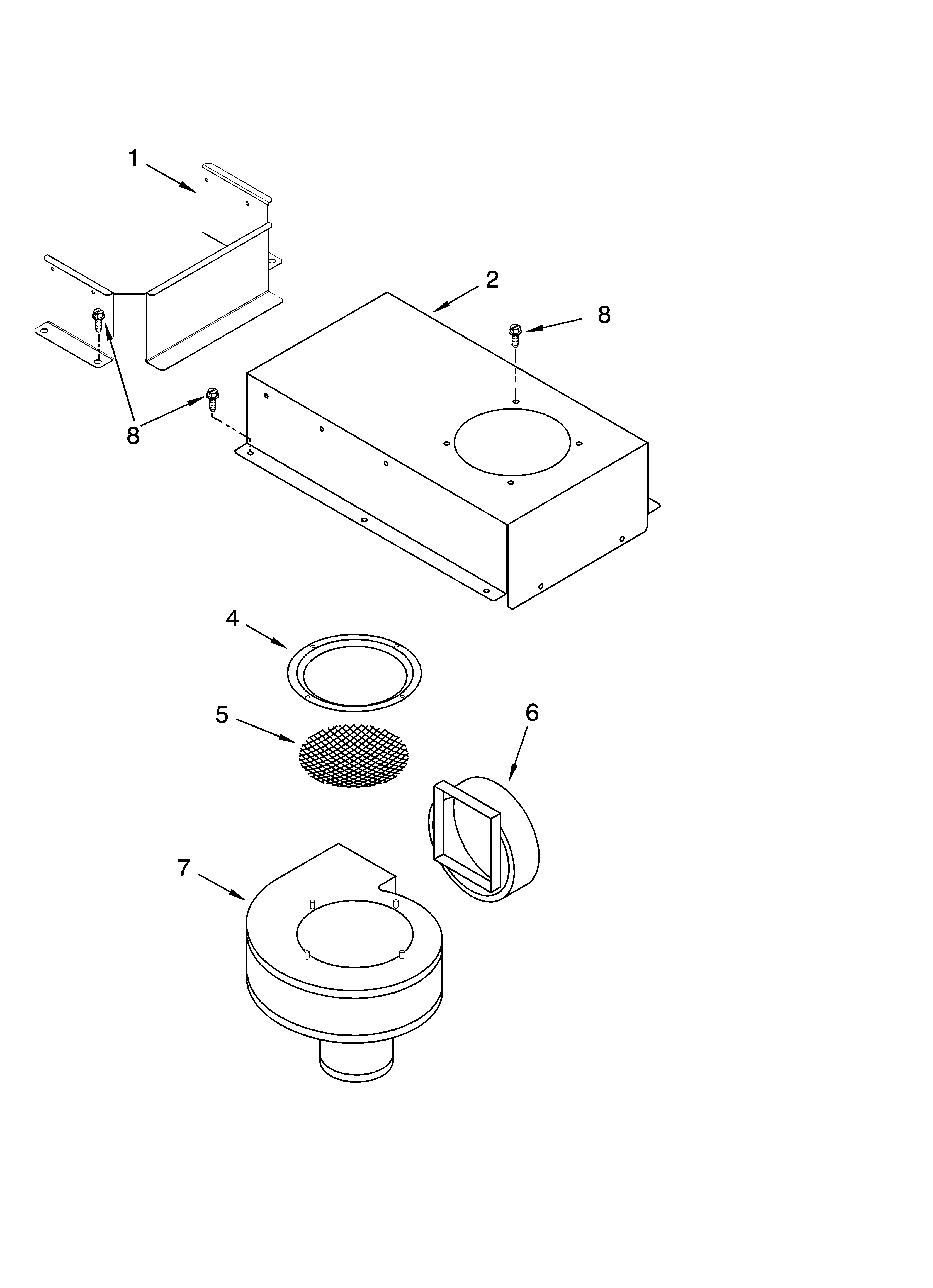 KitchenAid KECD806RBL01 blower unit parts, optional parts diagram
