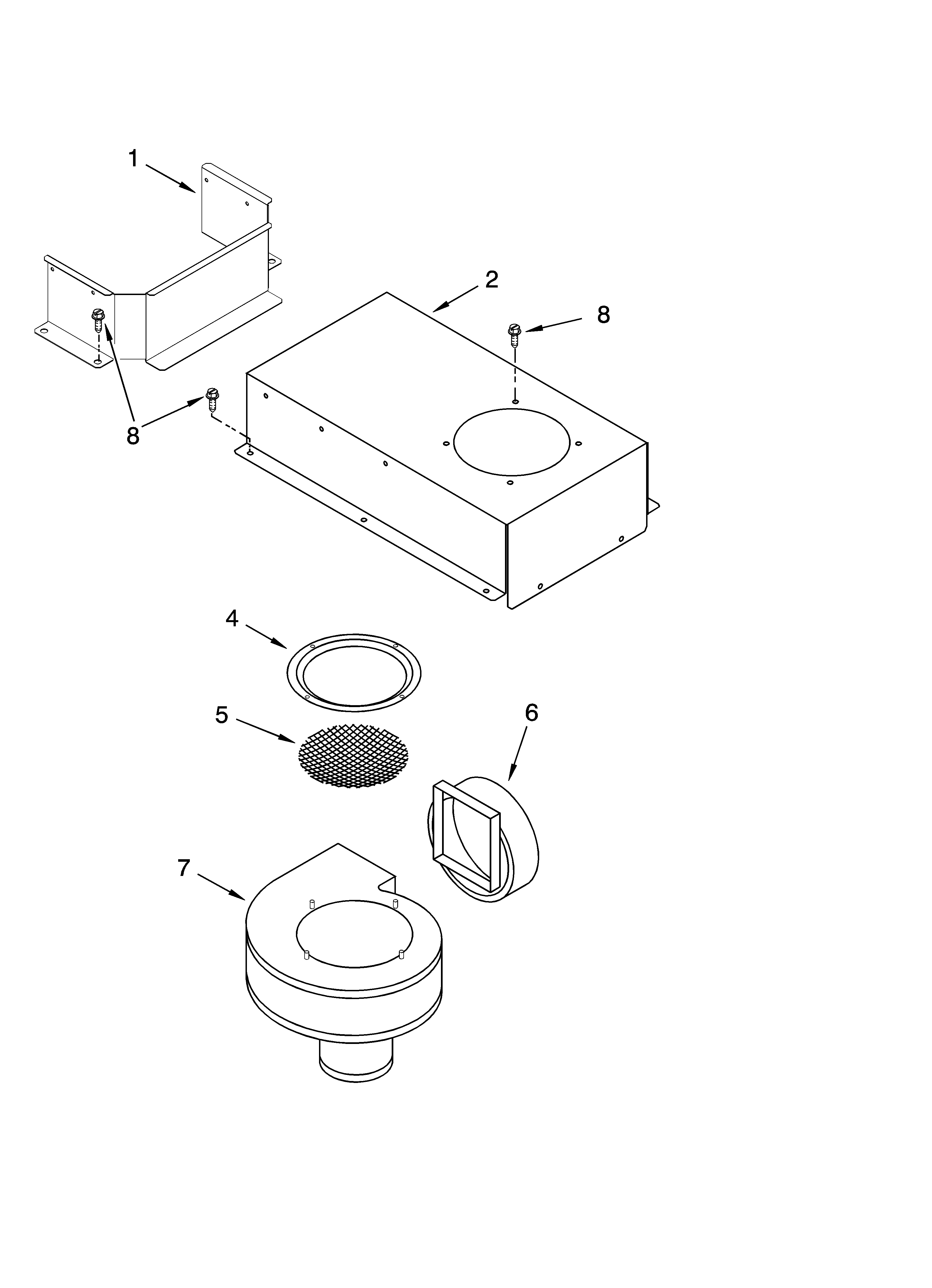 KitchenAid KECD866RWW00 blower unit parts, optional parts diagram