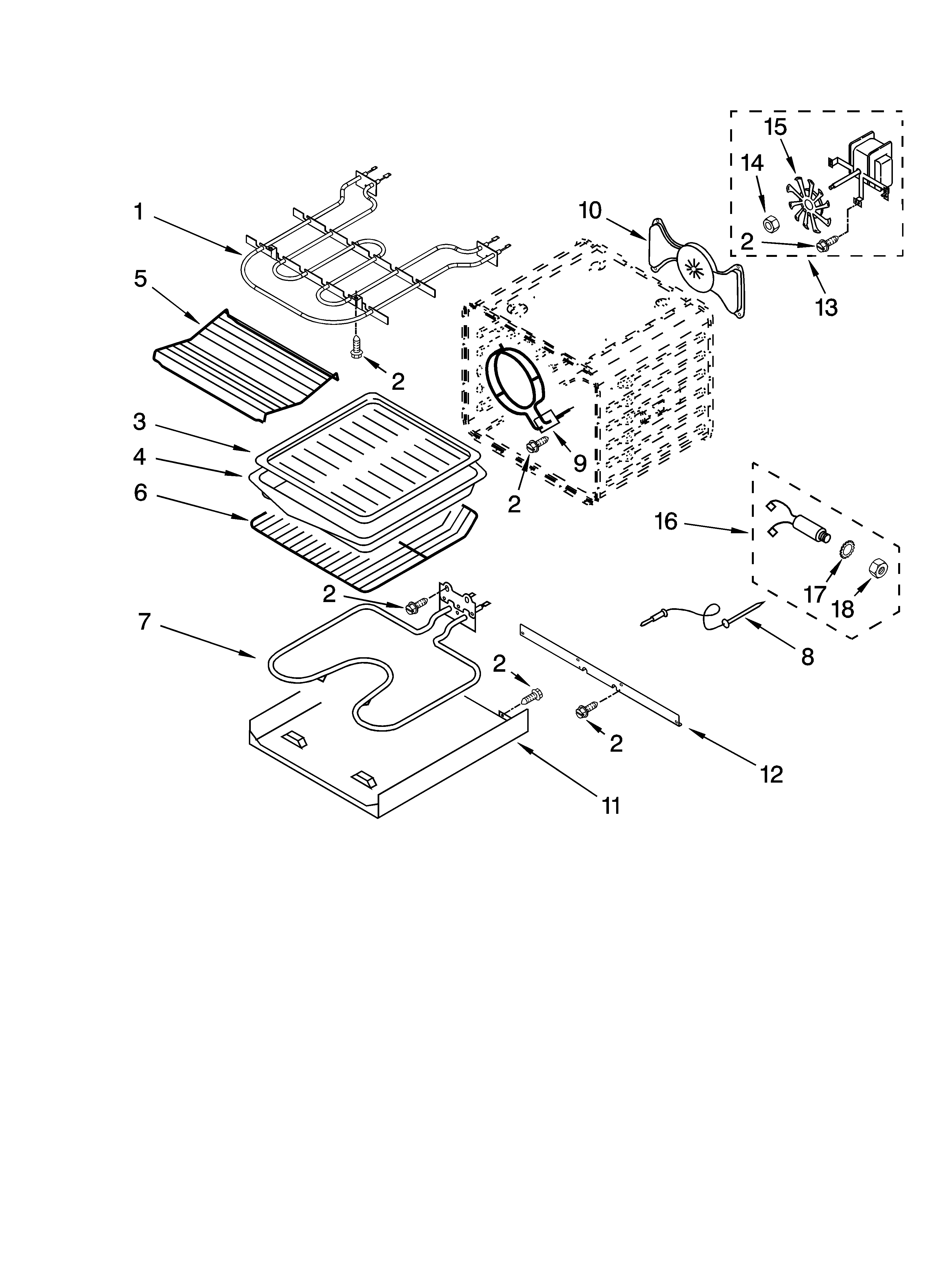 KitchenAid KESA907PWW01 internal oven parts diagram