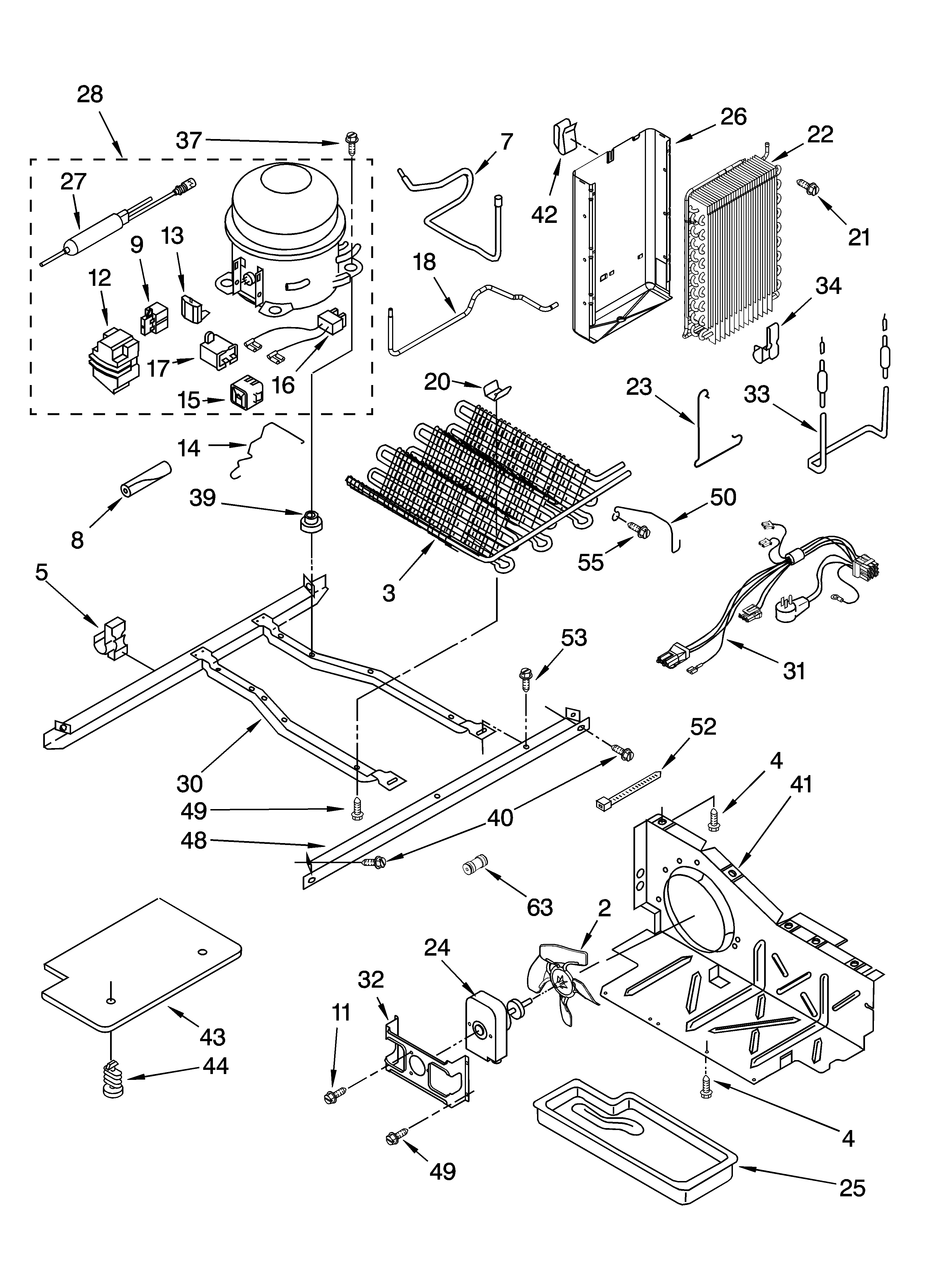 KitchenAid KSRG25FKWH16 unit parts diagram