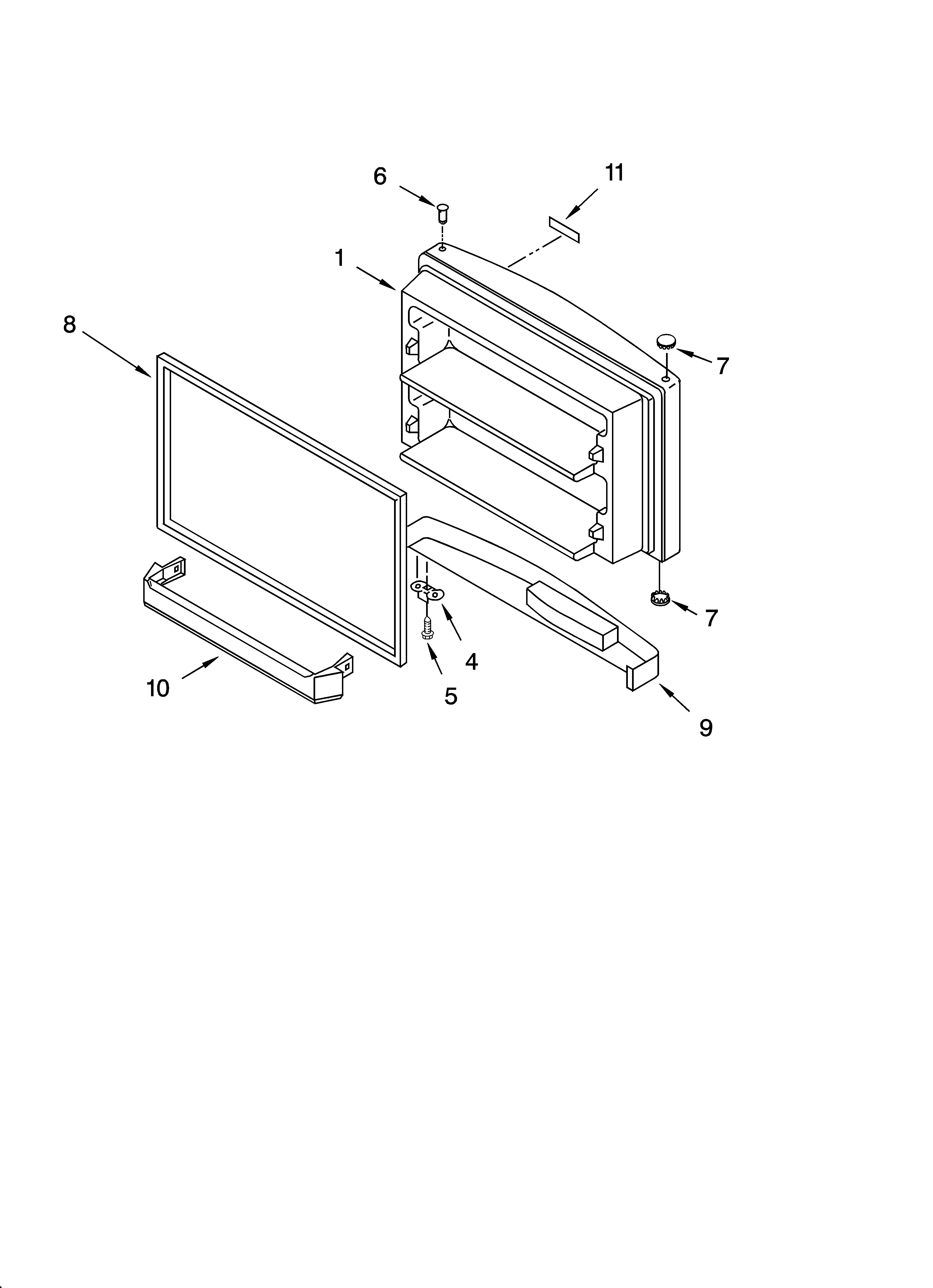 KitchenAid KTRC22EMBL05 freezer door parts diagram