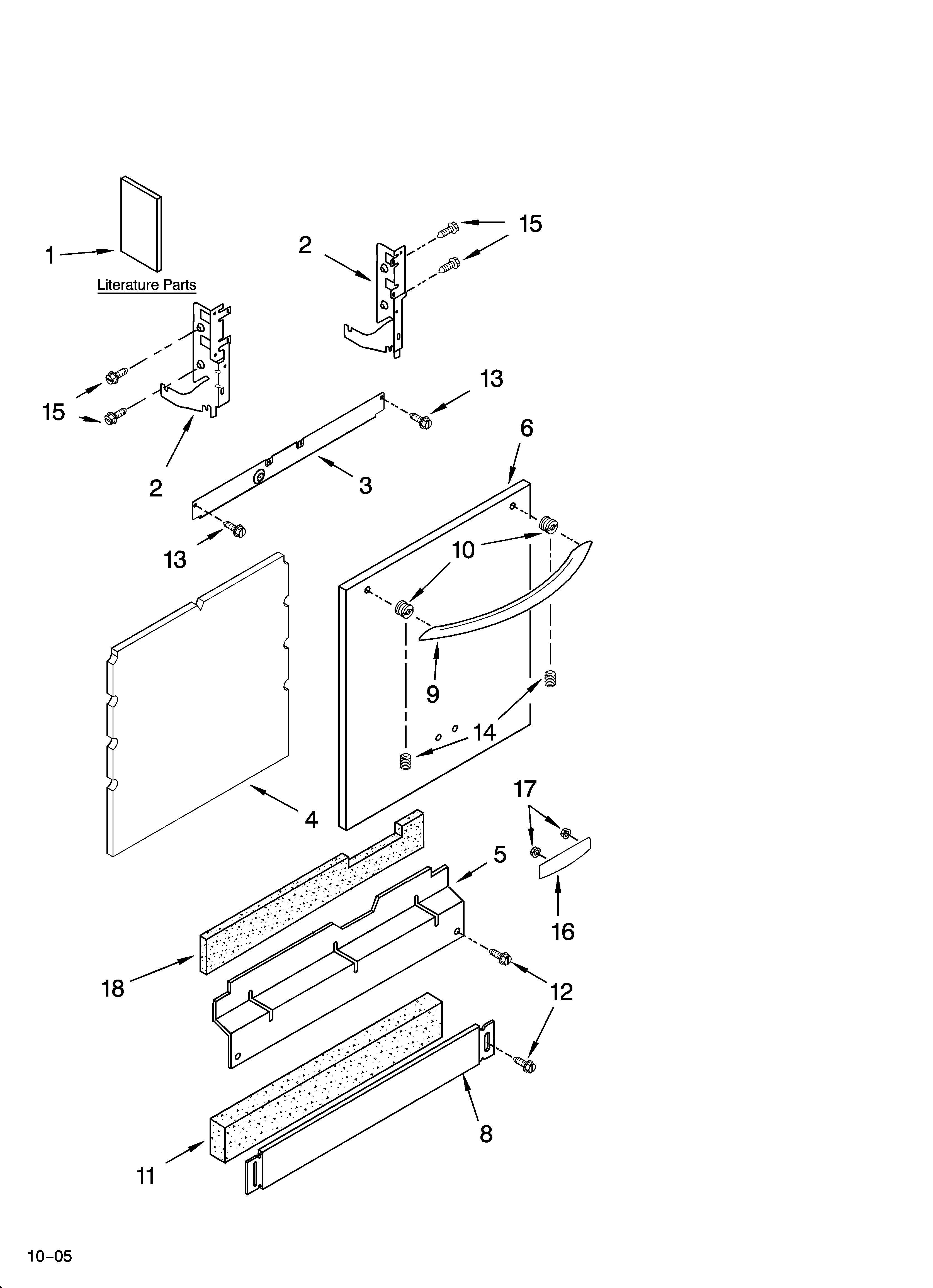 KitchenAid KUDP02FRBT1 door and panel parts diagram