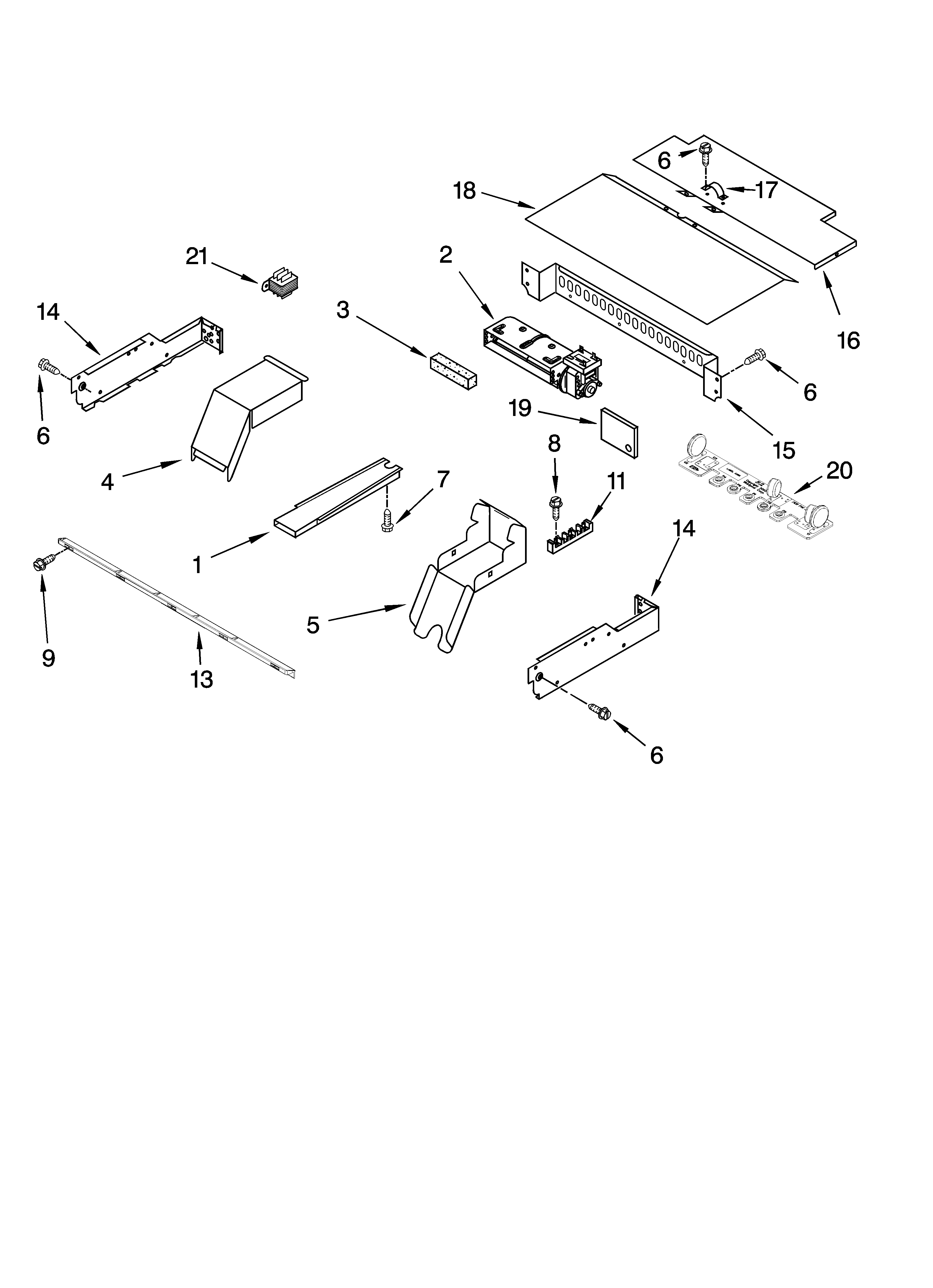 Whirlpool RBD305PRQ00 top venting parts, optional parts diagram