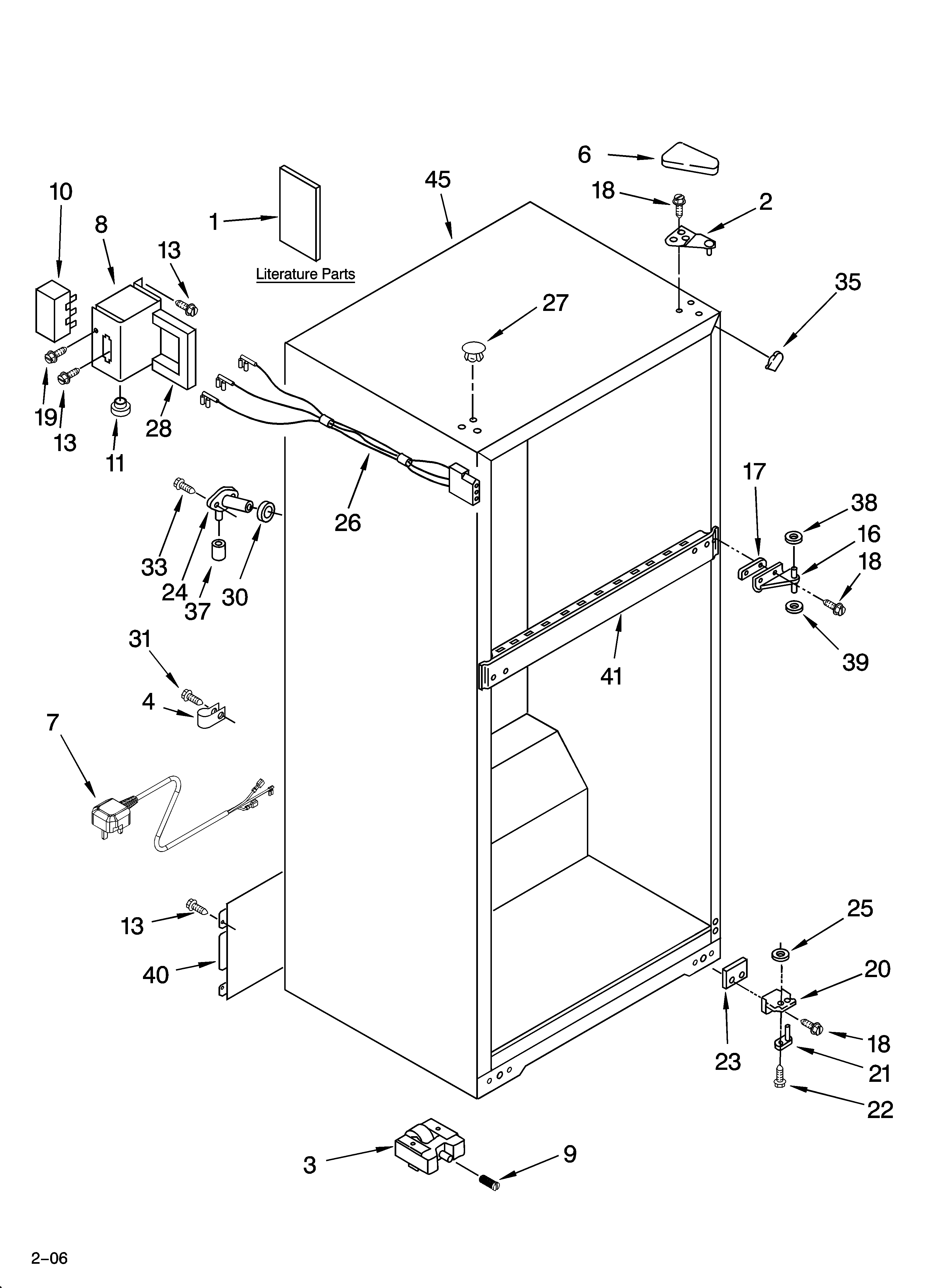 Whirlpool 5VET8WPKLQ04 cabinet parts diagram