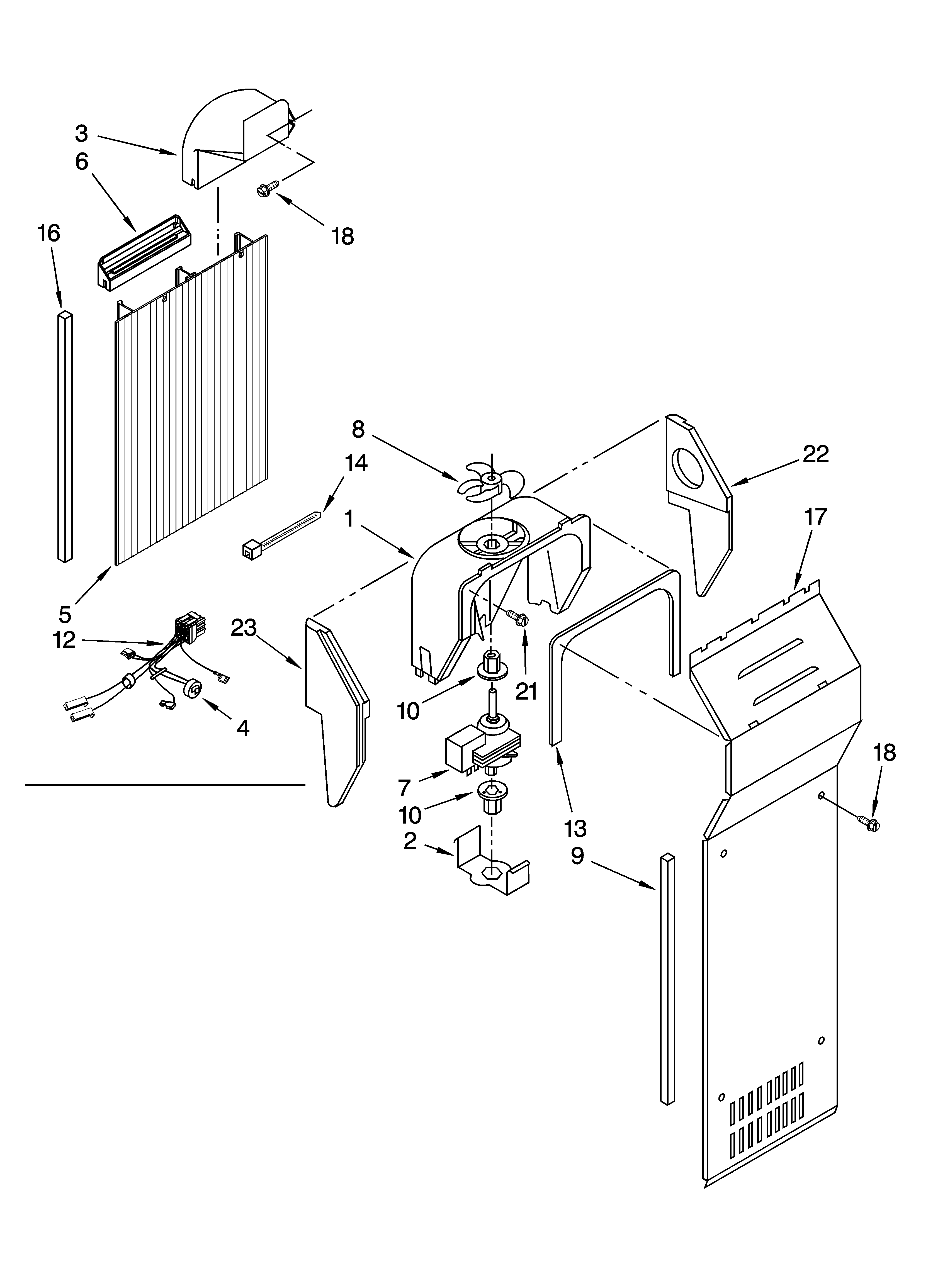 Whirlpool 6ED2FHKXRL01 air flow parts diagram