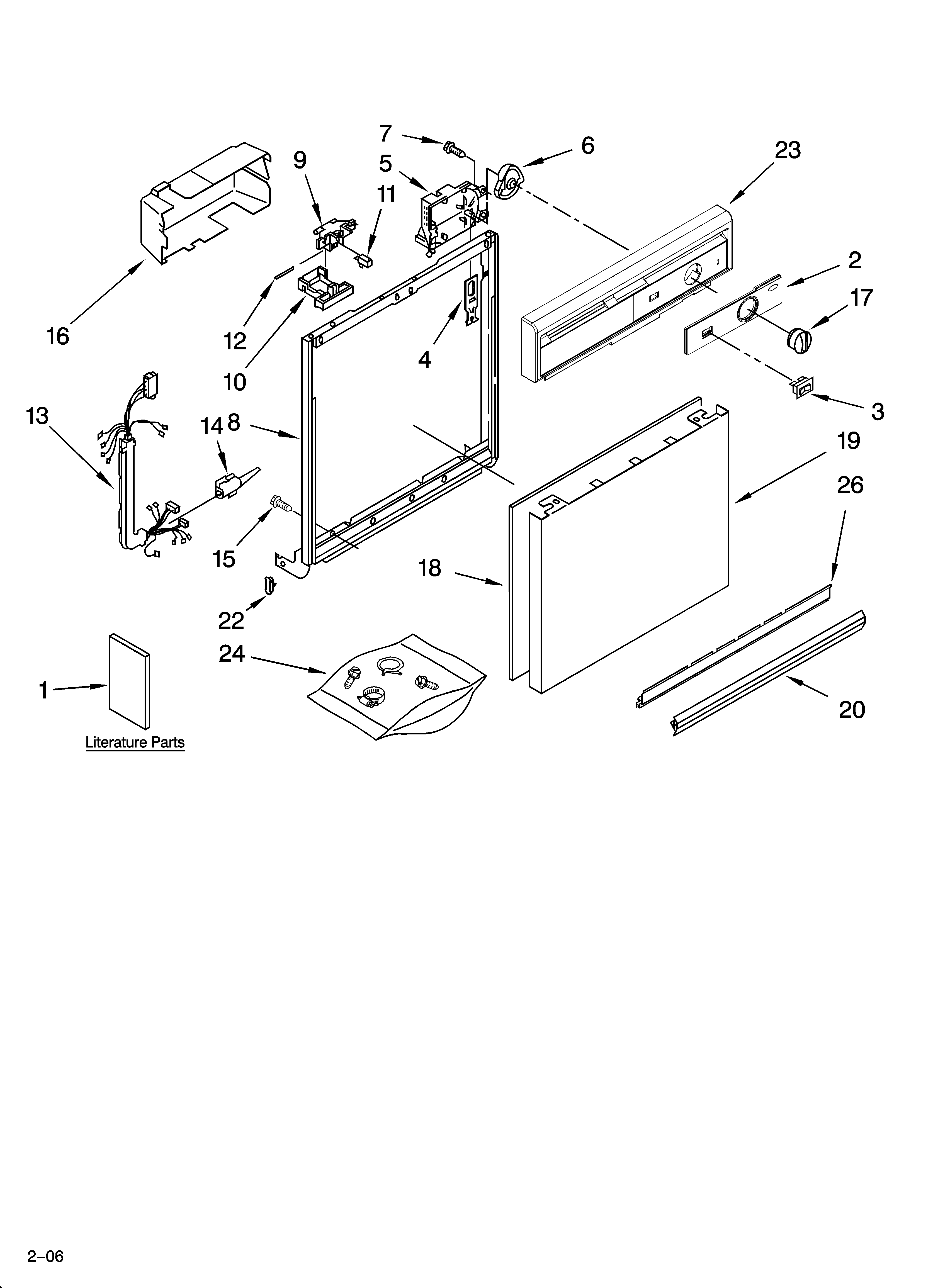 Whirlpool DU810SWPU2 frame and console parts diagram