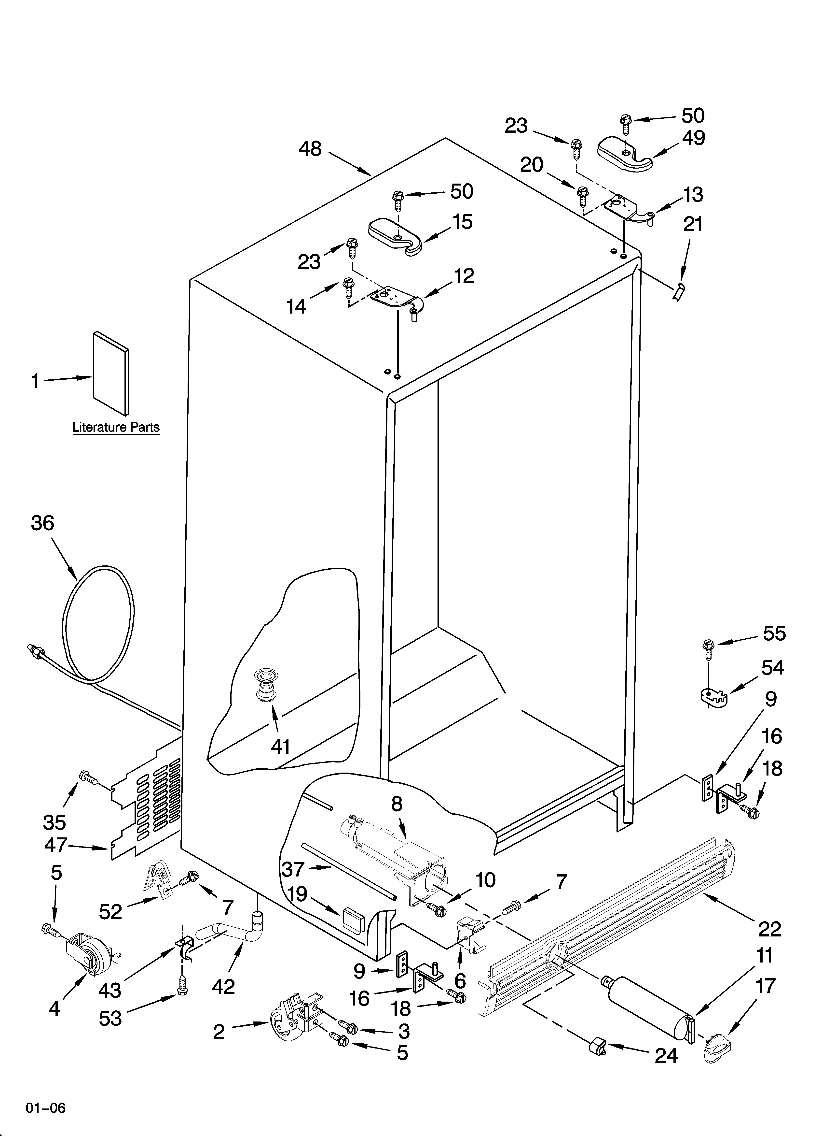 Whirlpool ED5JHGXRQ02 cabinet parts diagram