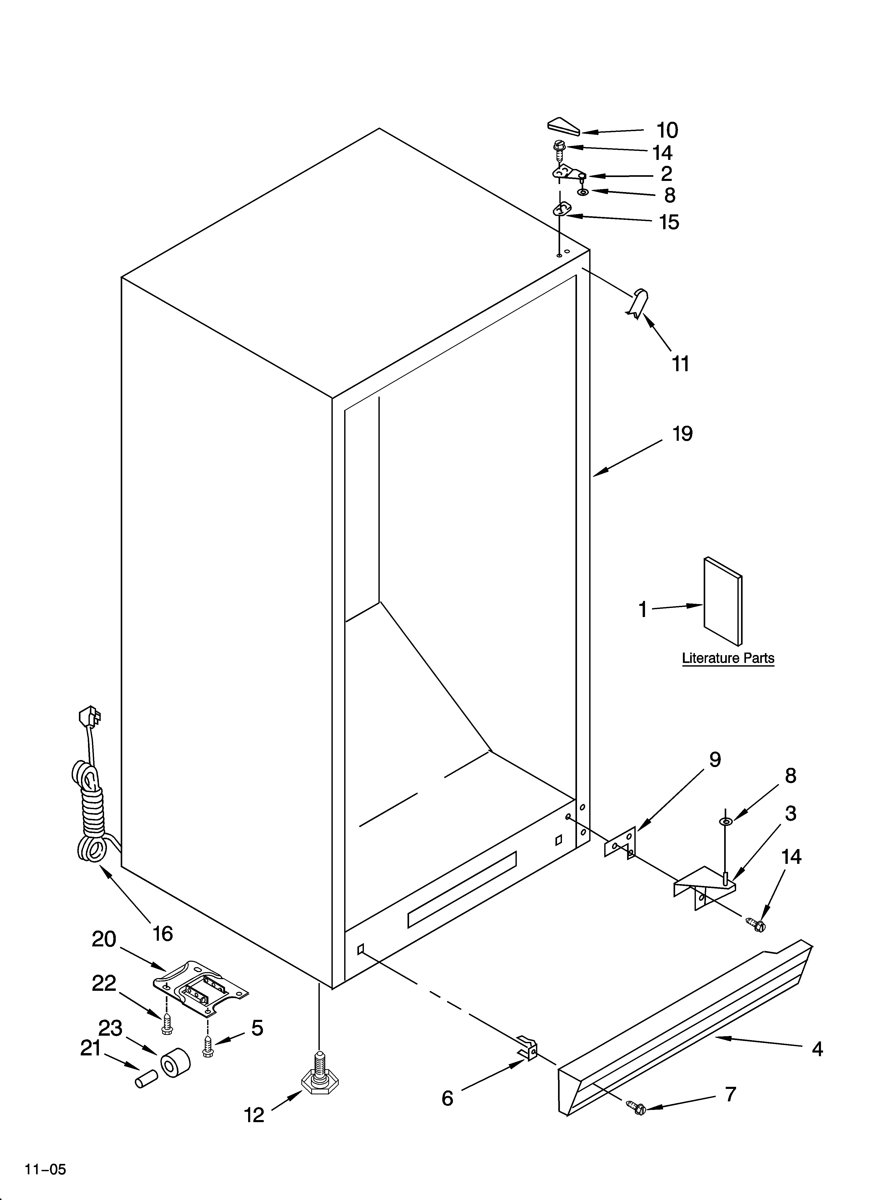Whirlpool EL7ATRRMQ08 cabinet parts diagram