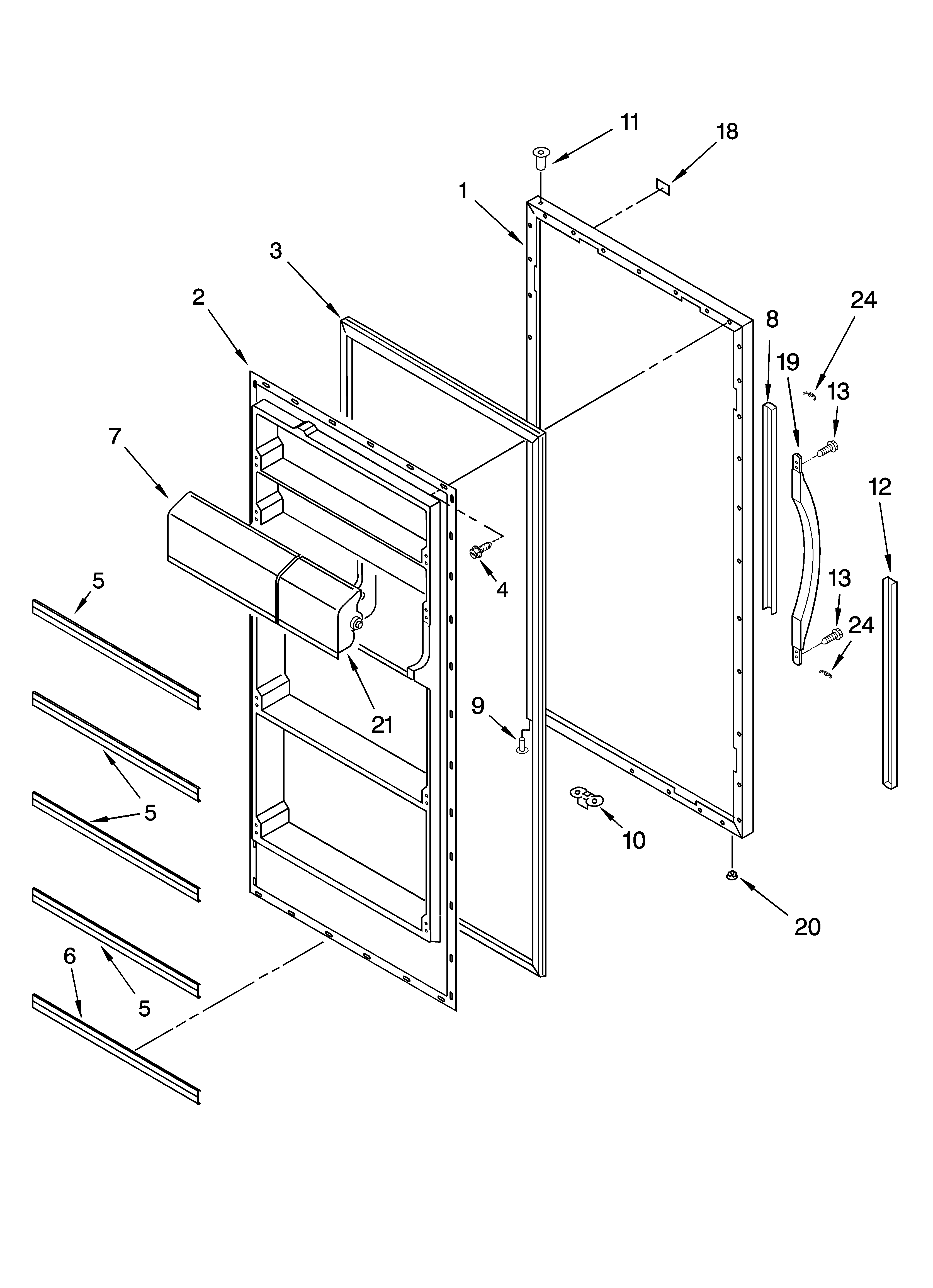 Whirlpool EL7ATRRMQ08 door parts diagram