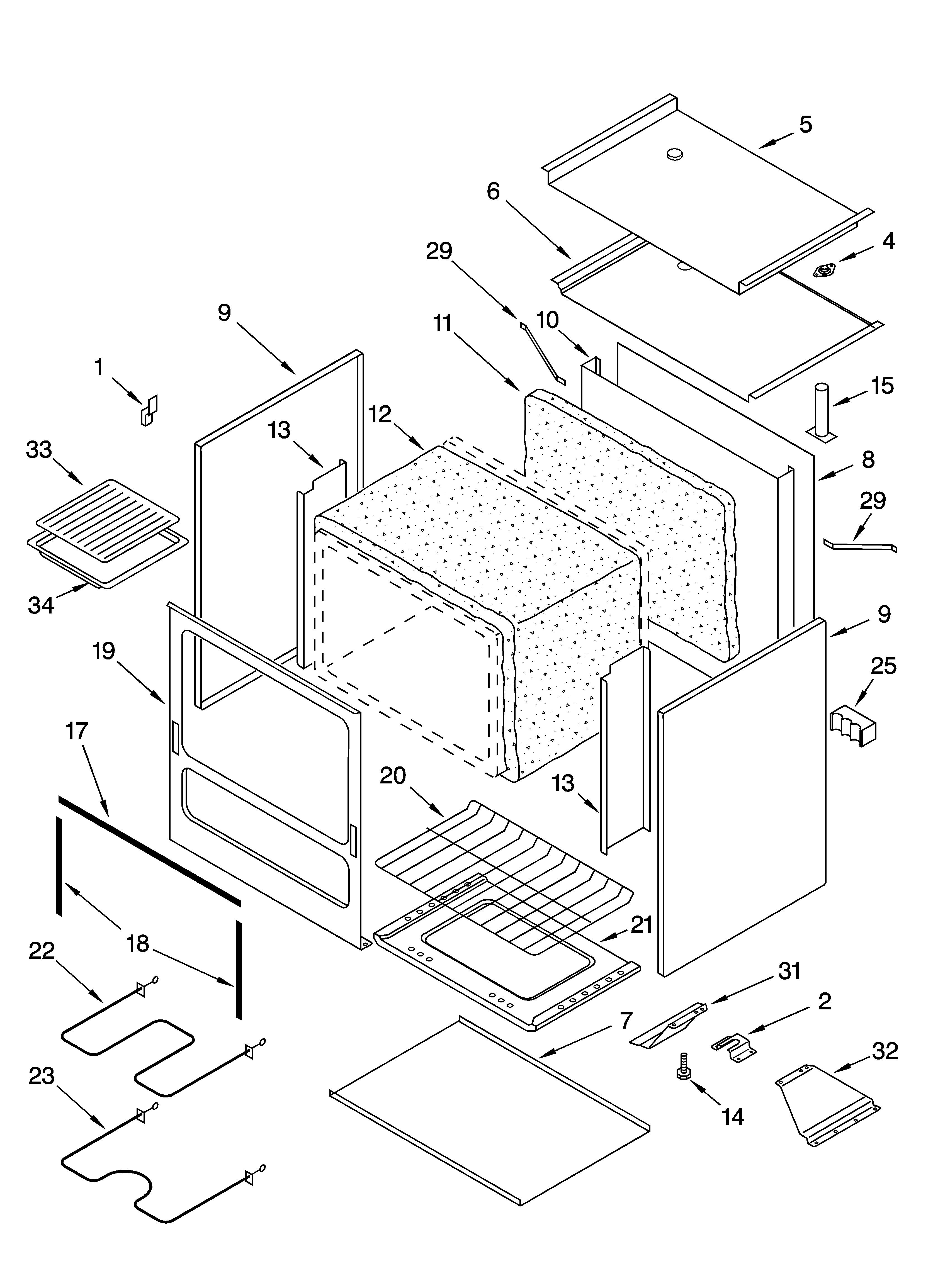 Roper FEP210KQ1 oven parts diagram