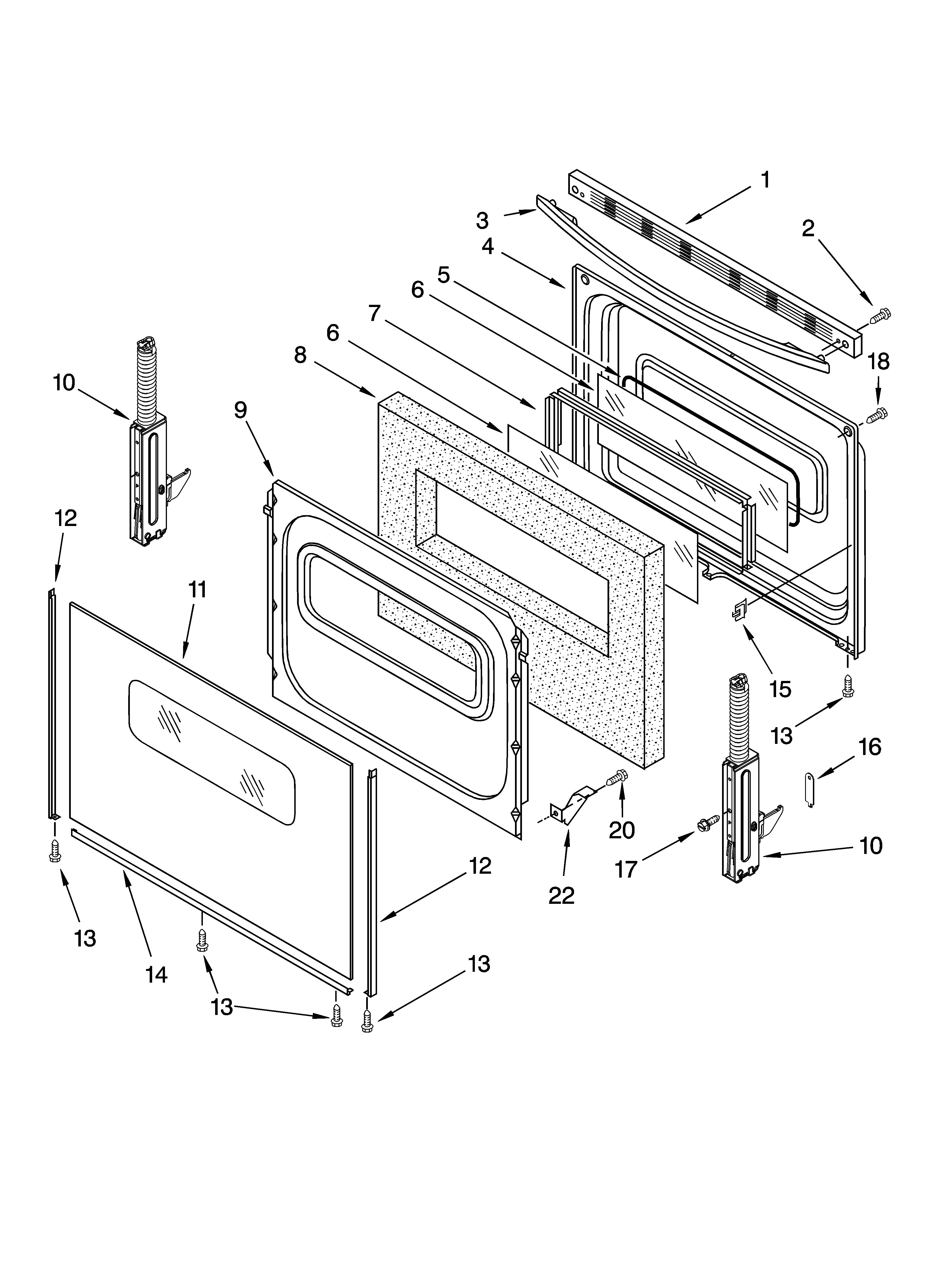 Roper FES356RD2 door parts diagram