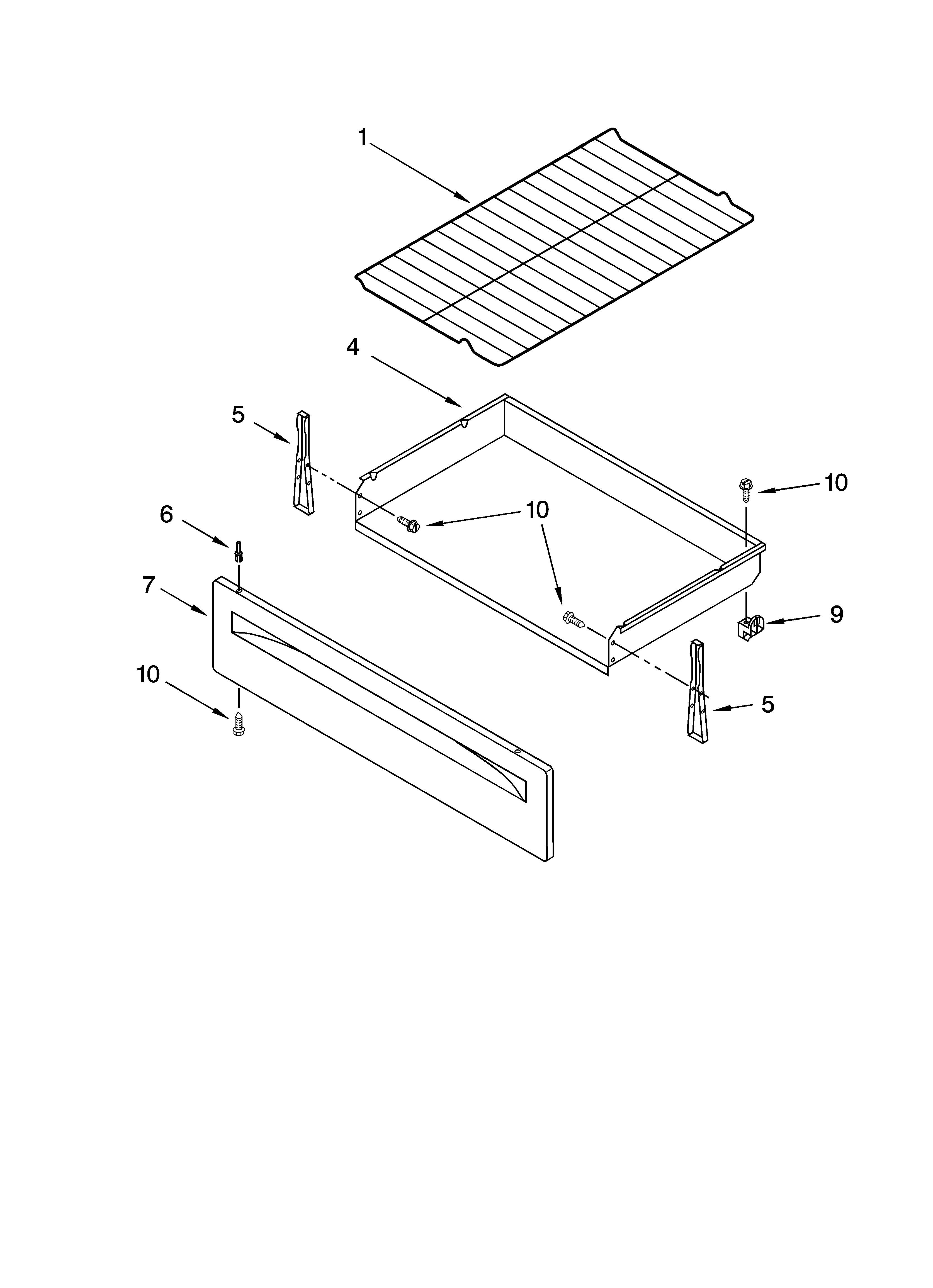 Roper FES356RD2 drawer & broiler parts, optional parts diagram