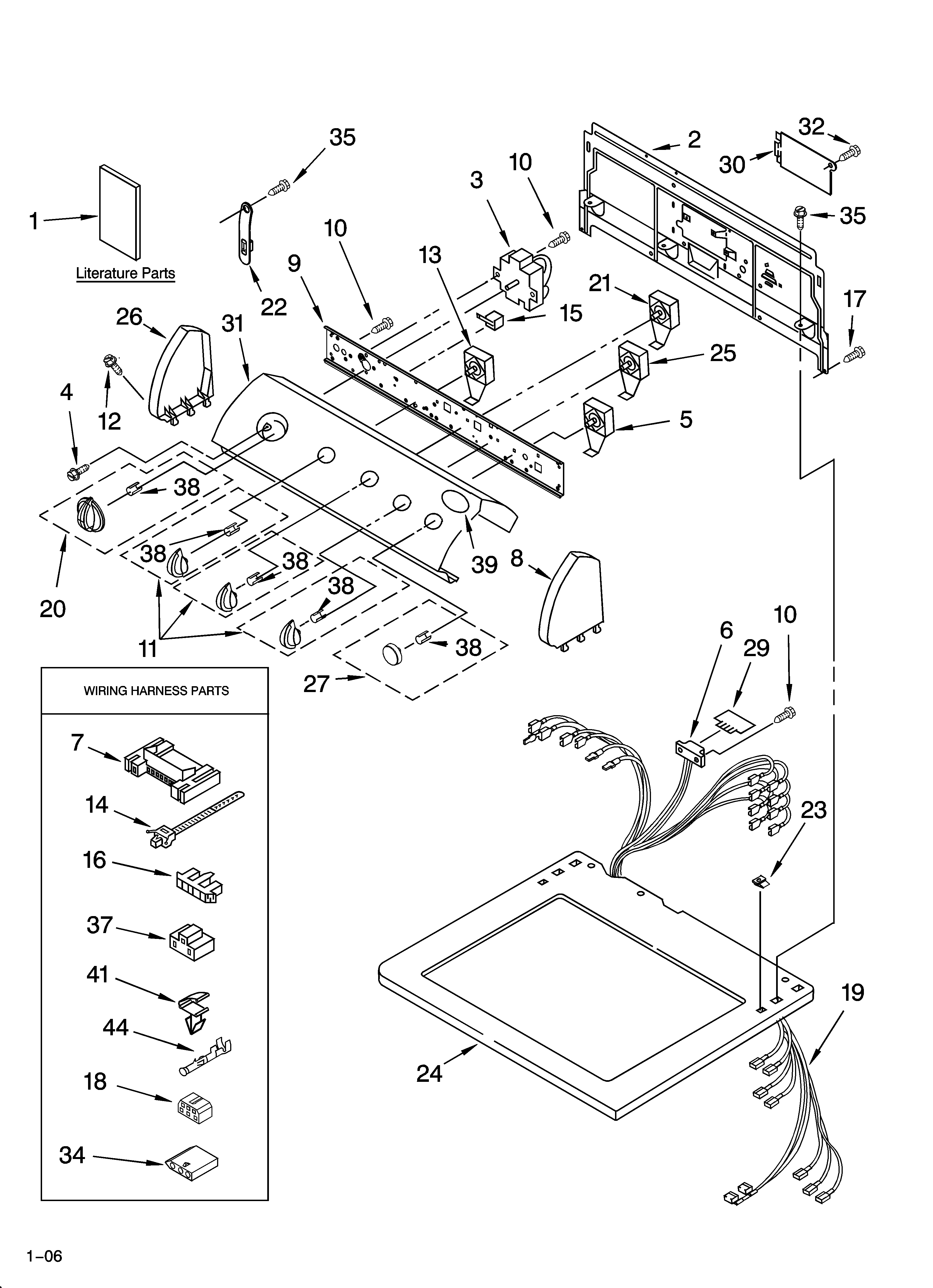 Whirlpool GEQ8811PG1 top and console parts diagram