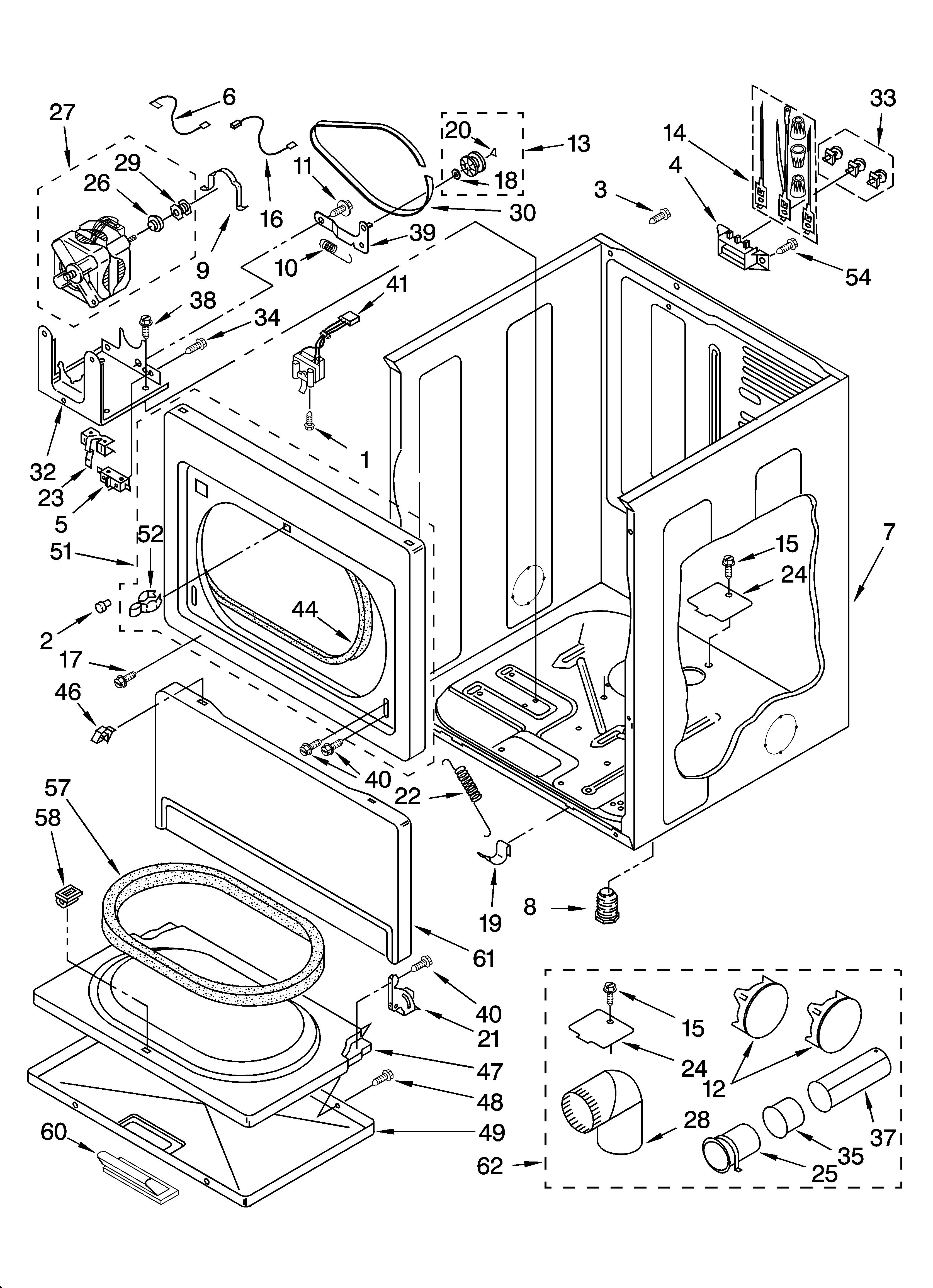 Whirlpool GEQ8811PG1 cabinet parts diagram