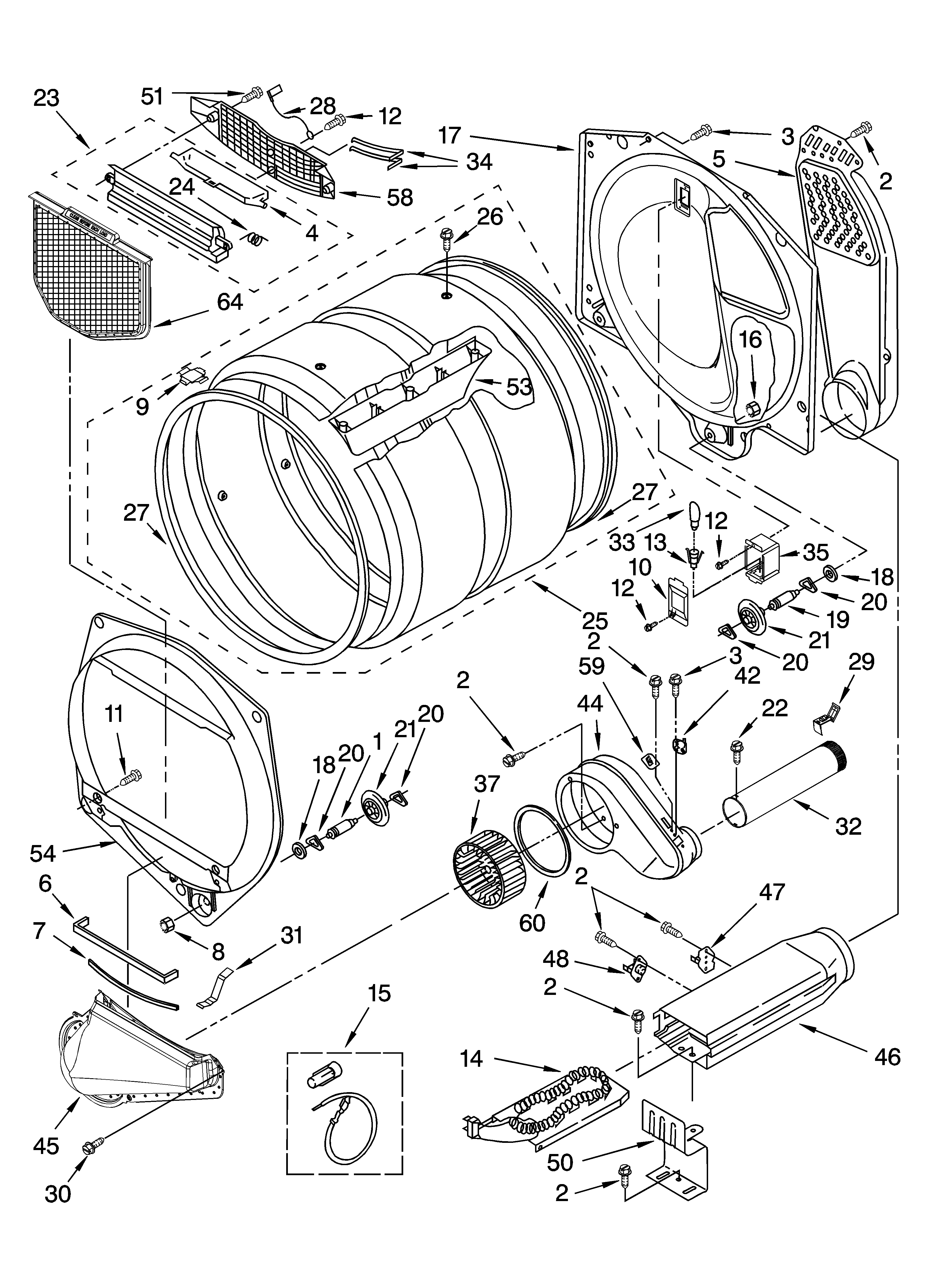 Whirlpool GEQ8811PG1 bulkhead parts, optional parts (not included) diagram