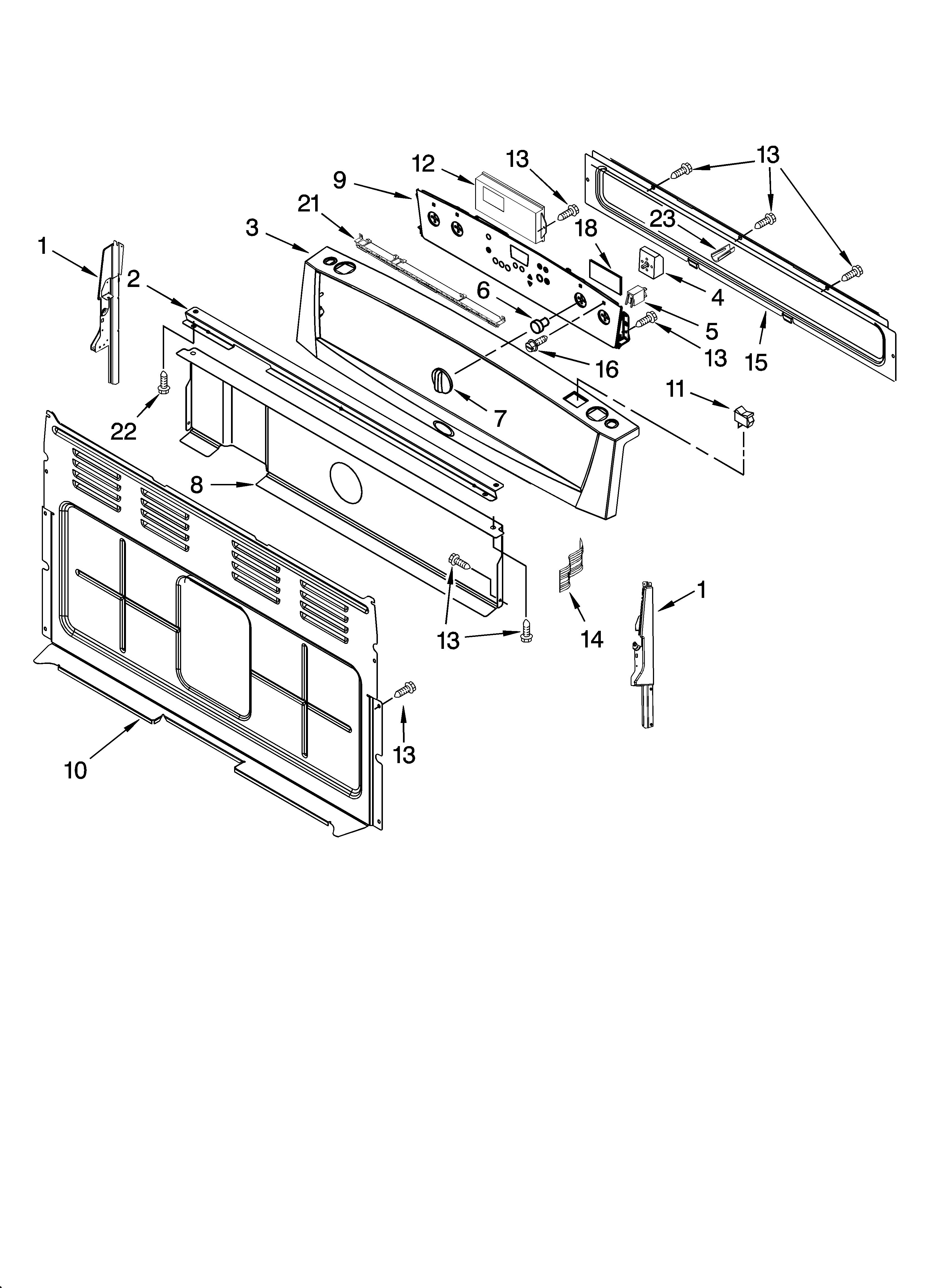 Whirlpool GR438LXRQ2 control panel parts diagram