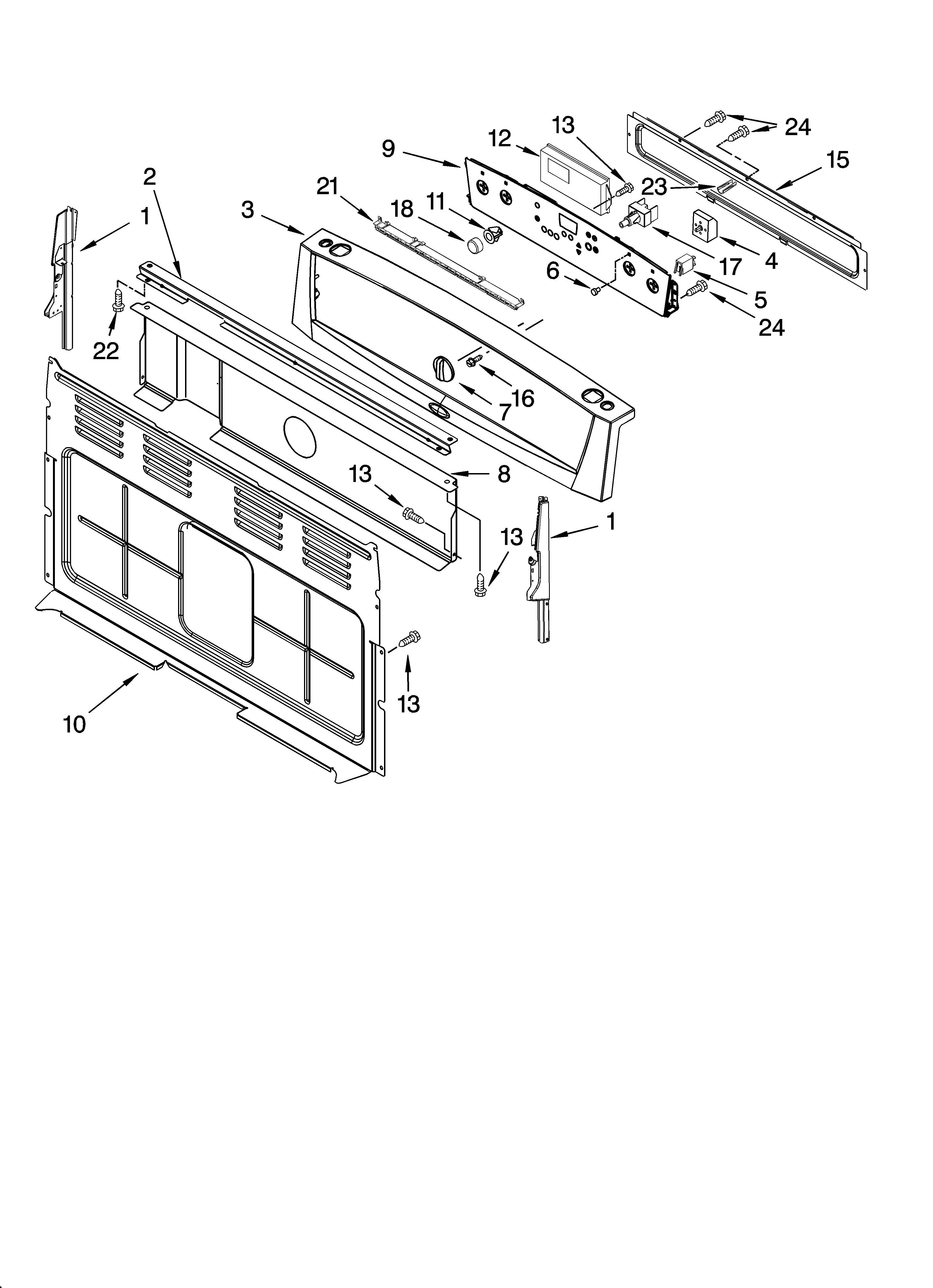 Whirlpool GR478LXPB3 control panel parts diagram