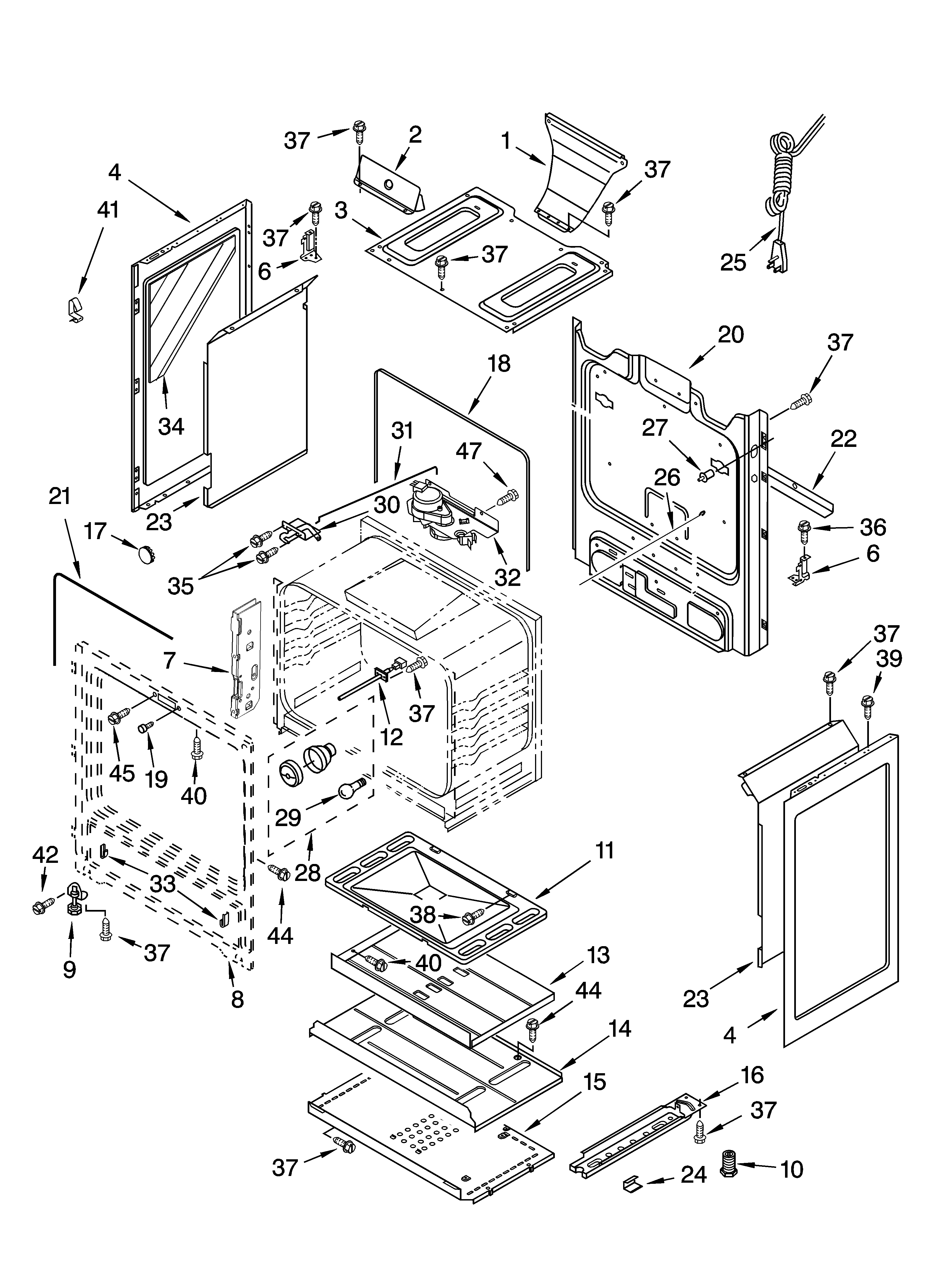 Whirlpool GS445LEMS5 chassis parts diagram