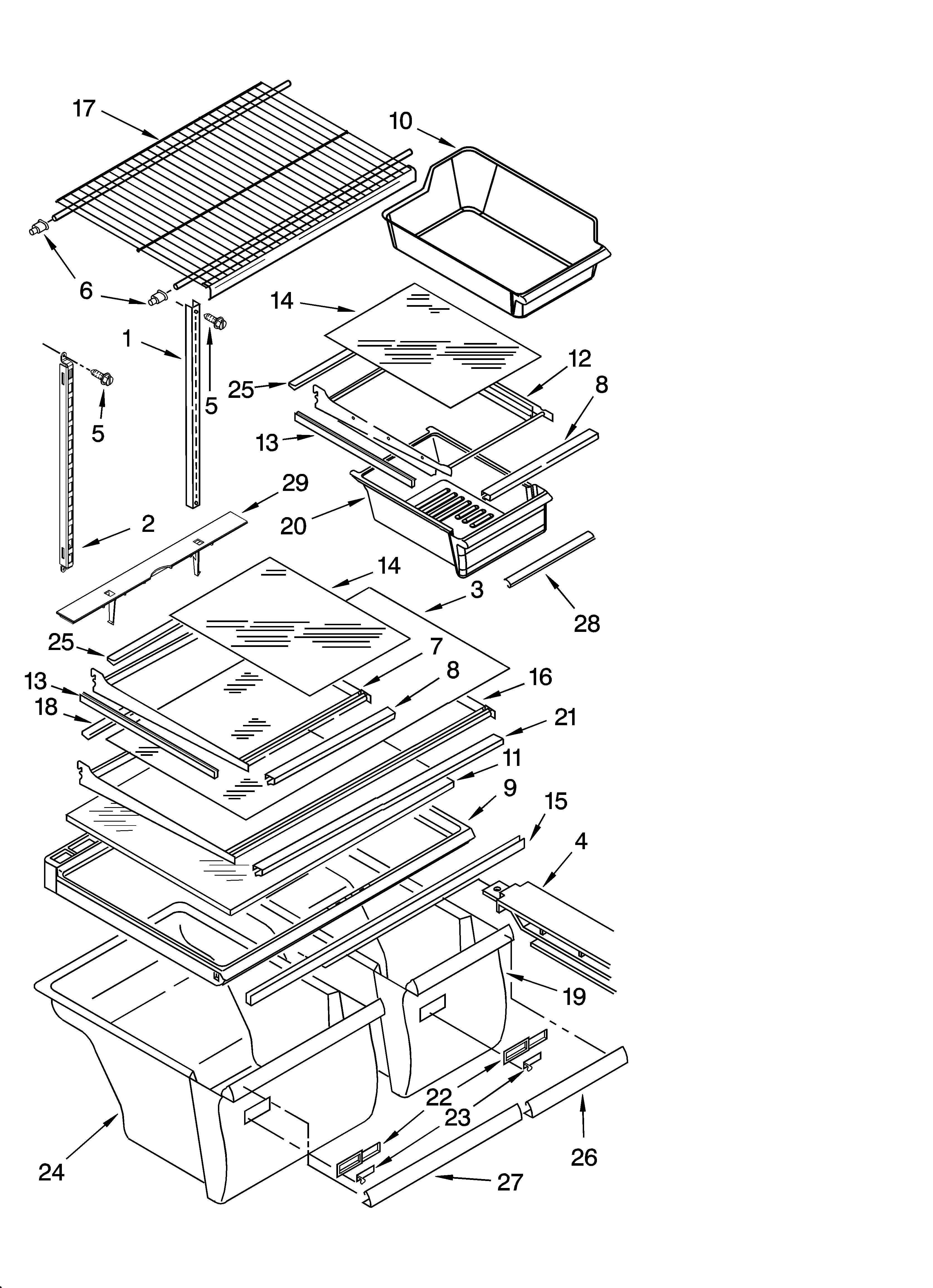 Whirlpool GT9MHTXRT01 shelf parts diagram