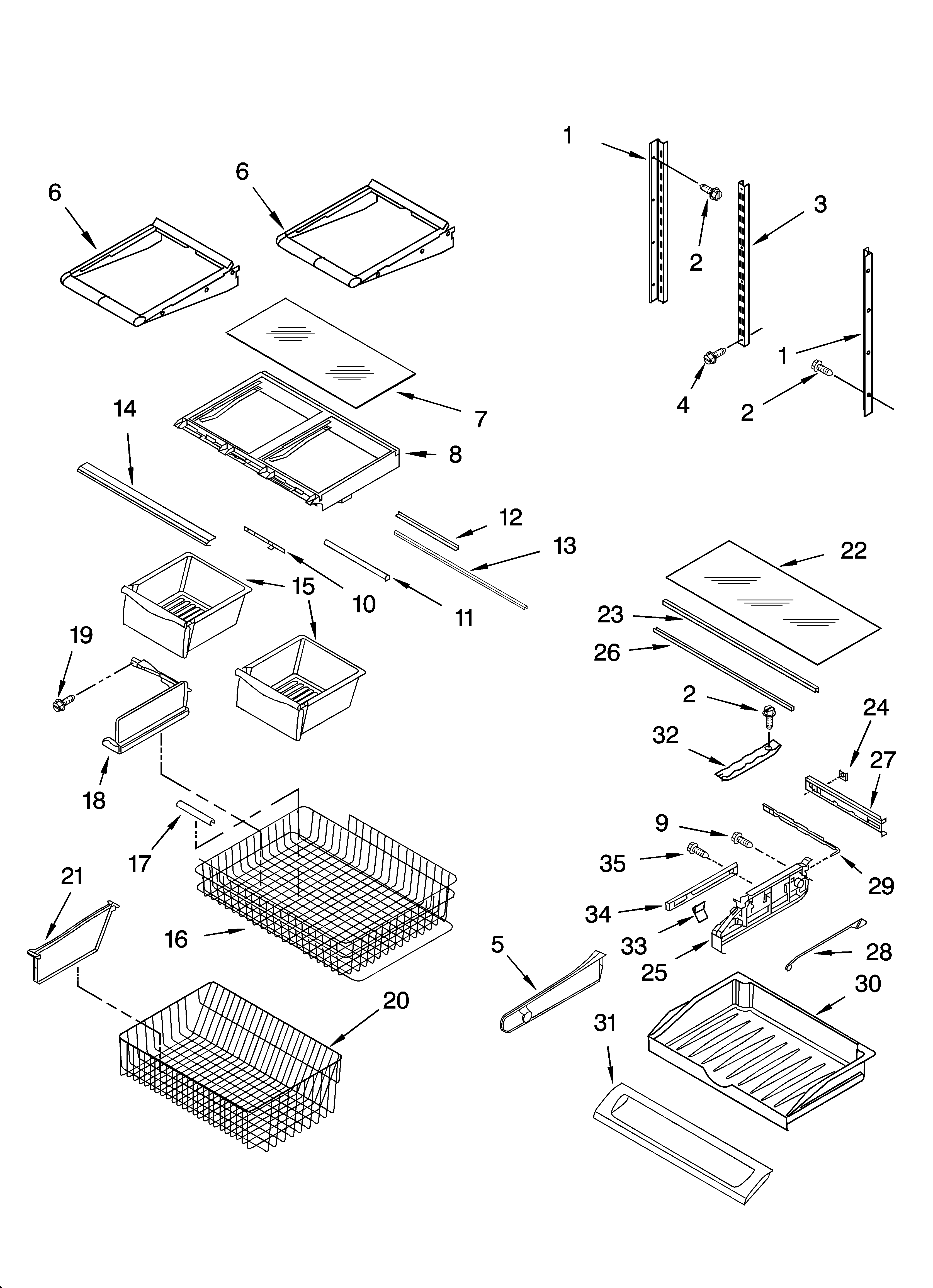 KitchenAid KBRA20ERSS01 shelf parts diagram