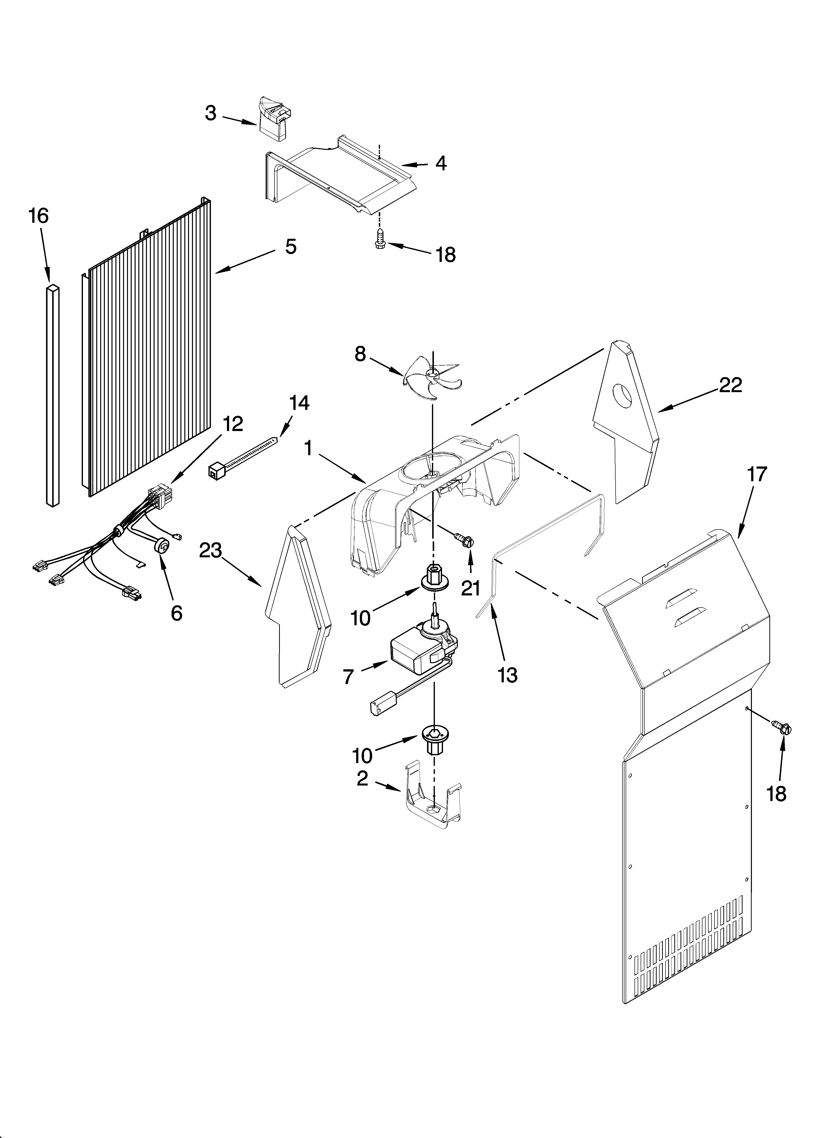 KitchenAid KSRG22FKWH17 air flow parts diagram