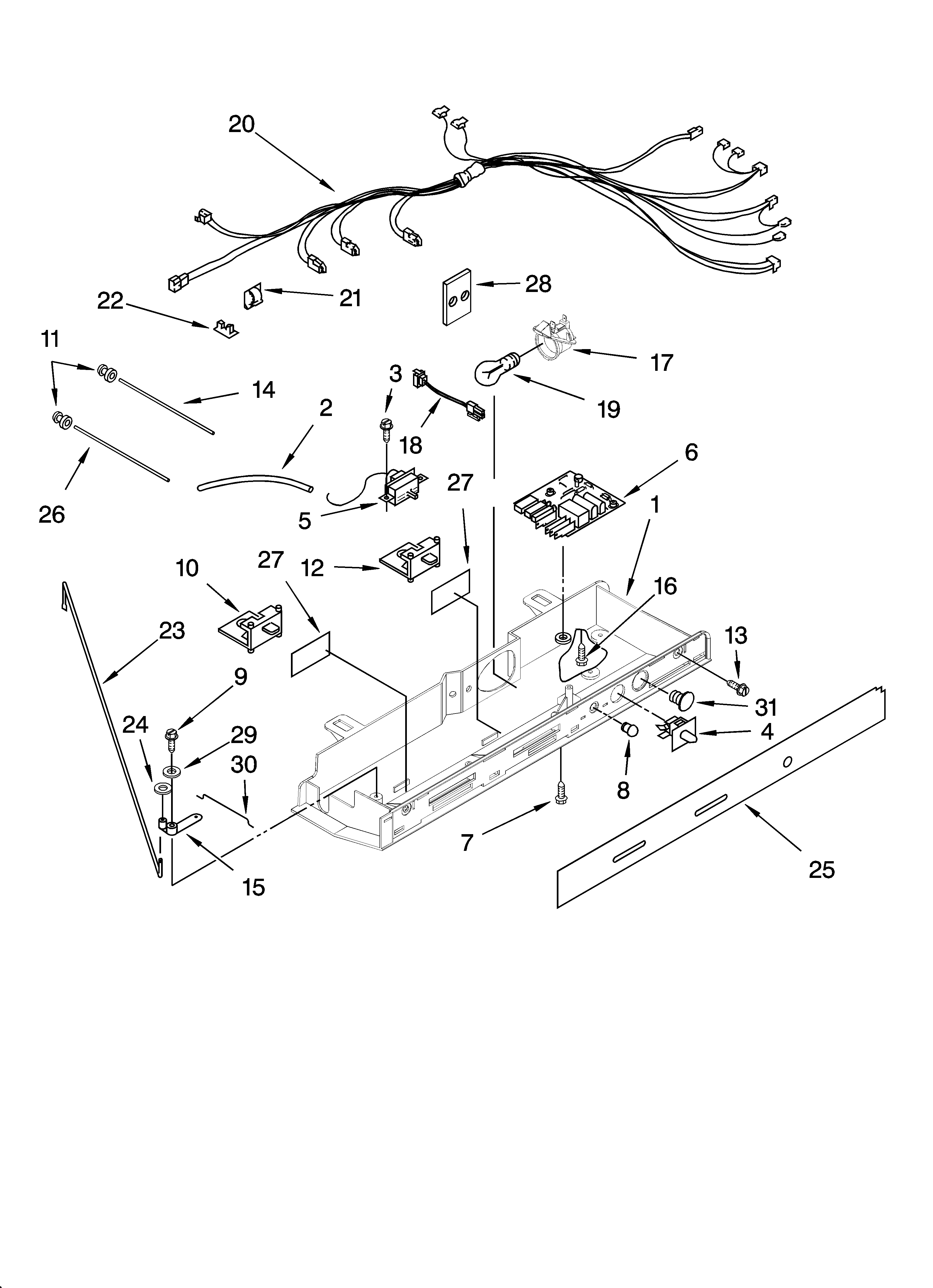 KitchenAid KSRI25FNST02 control parts diagram