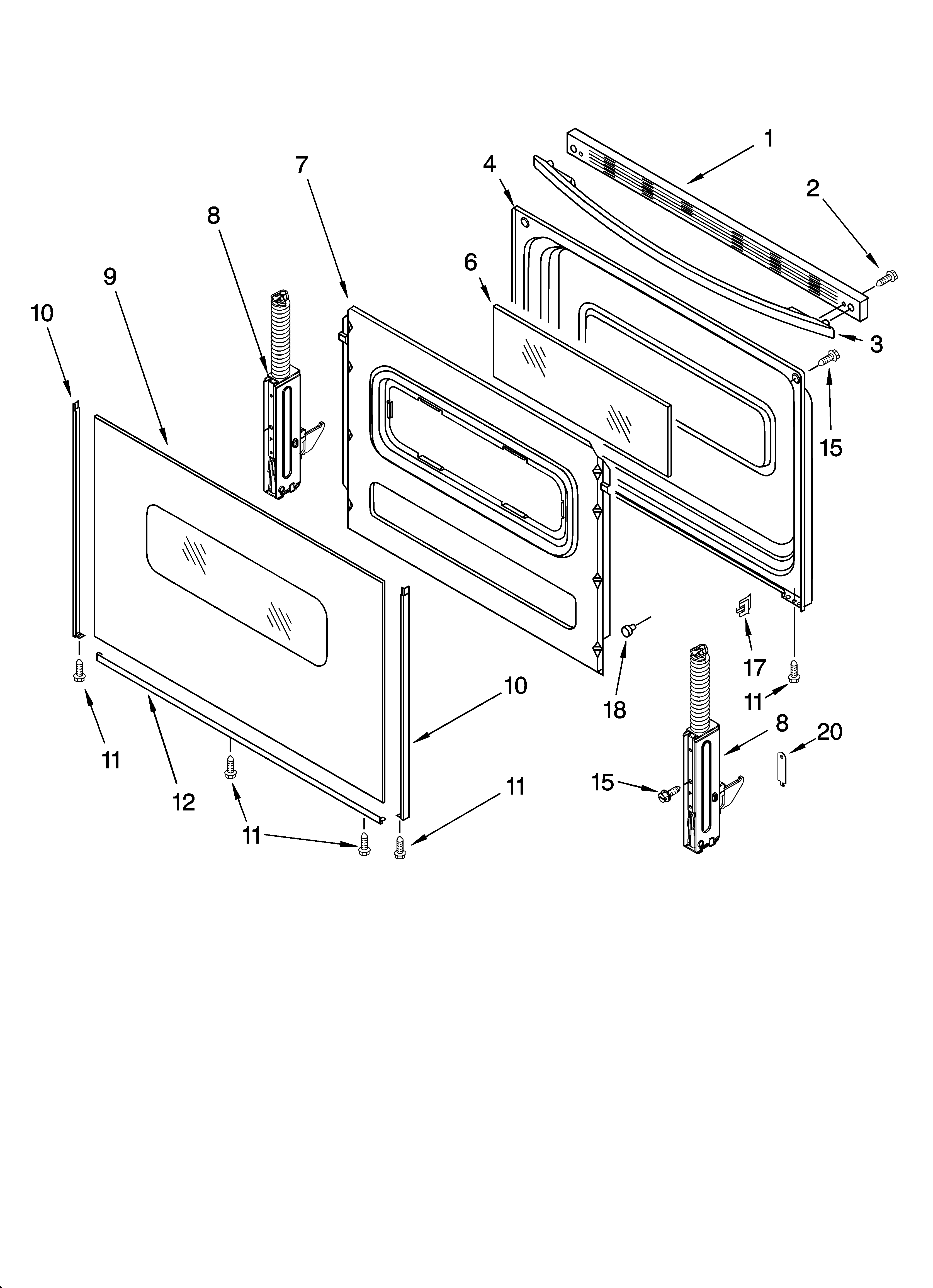 Whirlpool RF315PXPT3 door parts, optional parts diagram