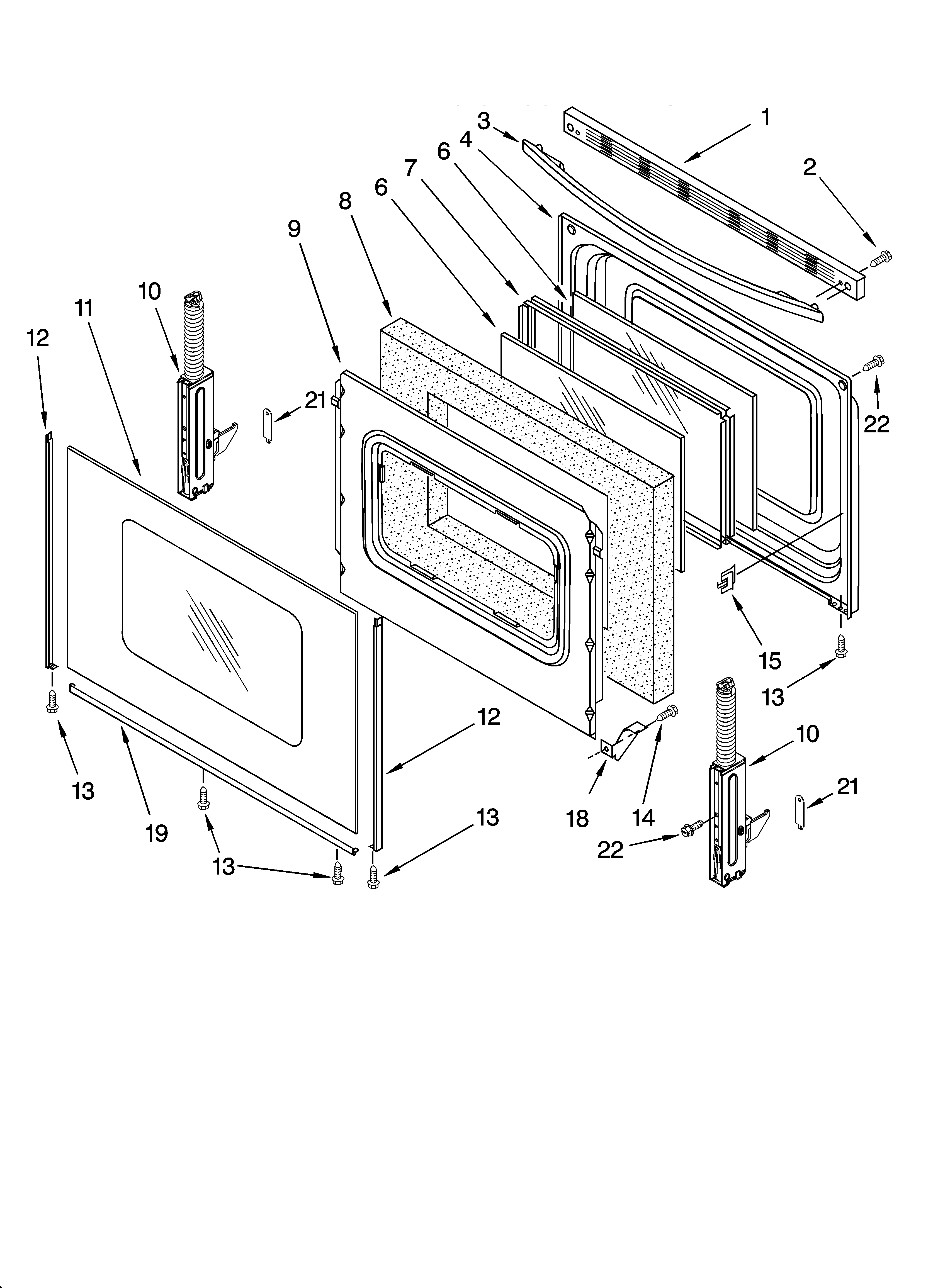 Whirlpool SF196LEPQ3 door parts, optional parts diagram