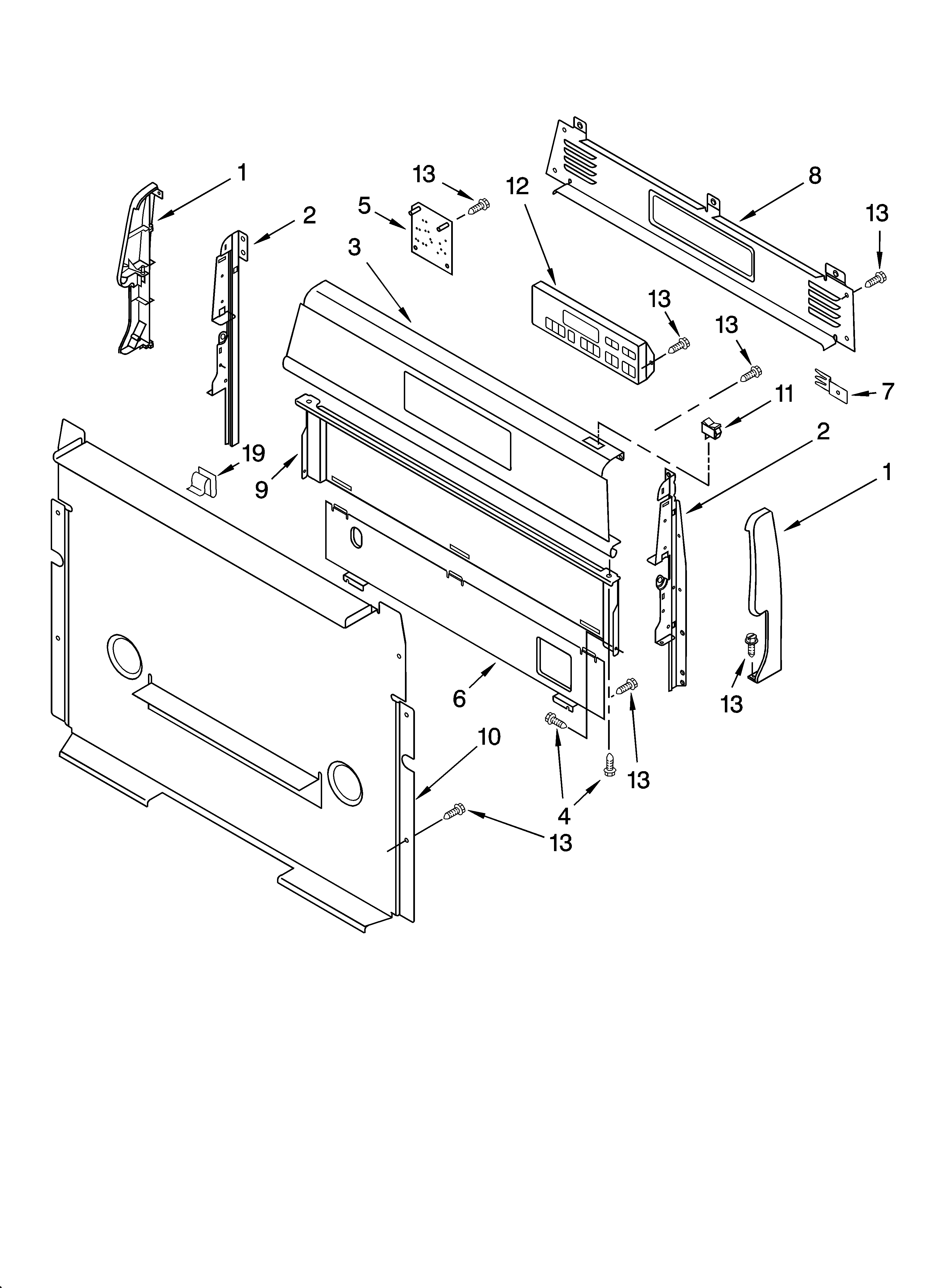 Whirlpool SF369LEPQ3 control panel parts diagram