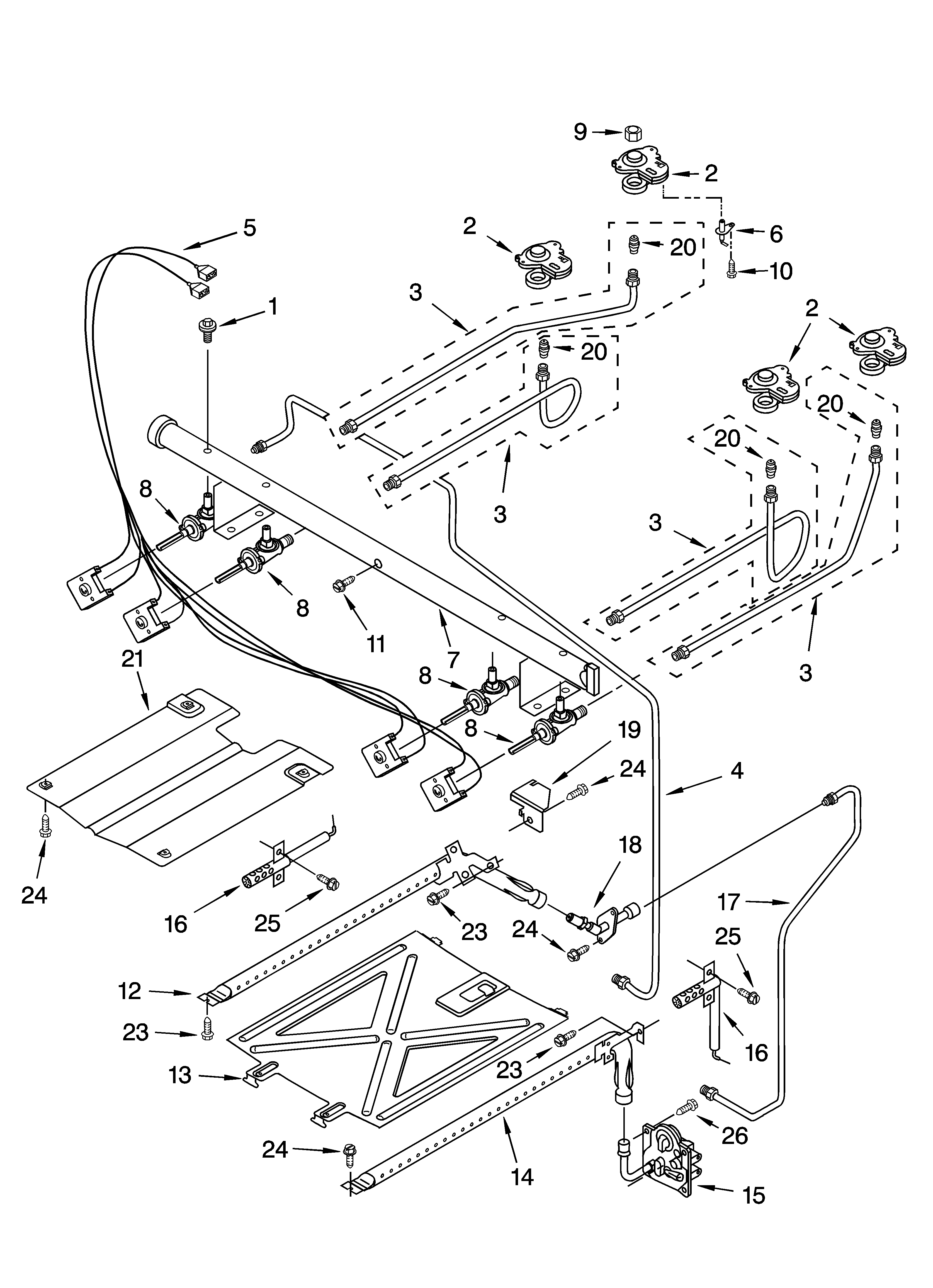 Whirlpool SF369LEPQ3 manifold parts diagram