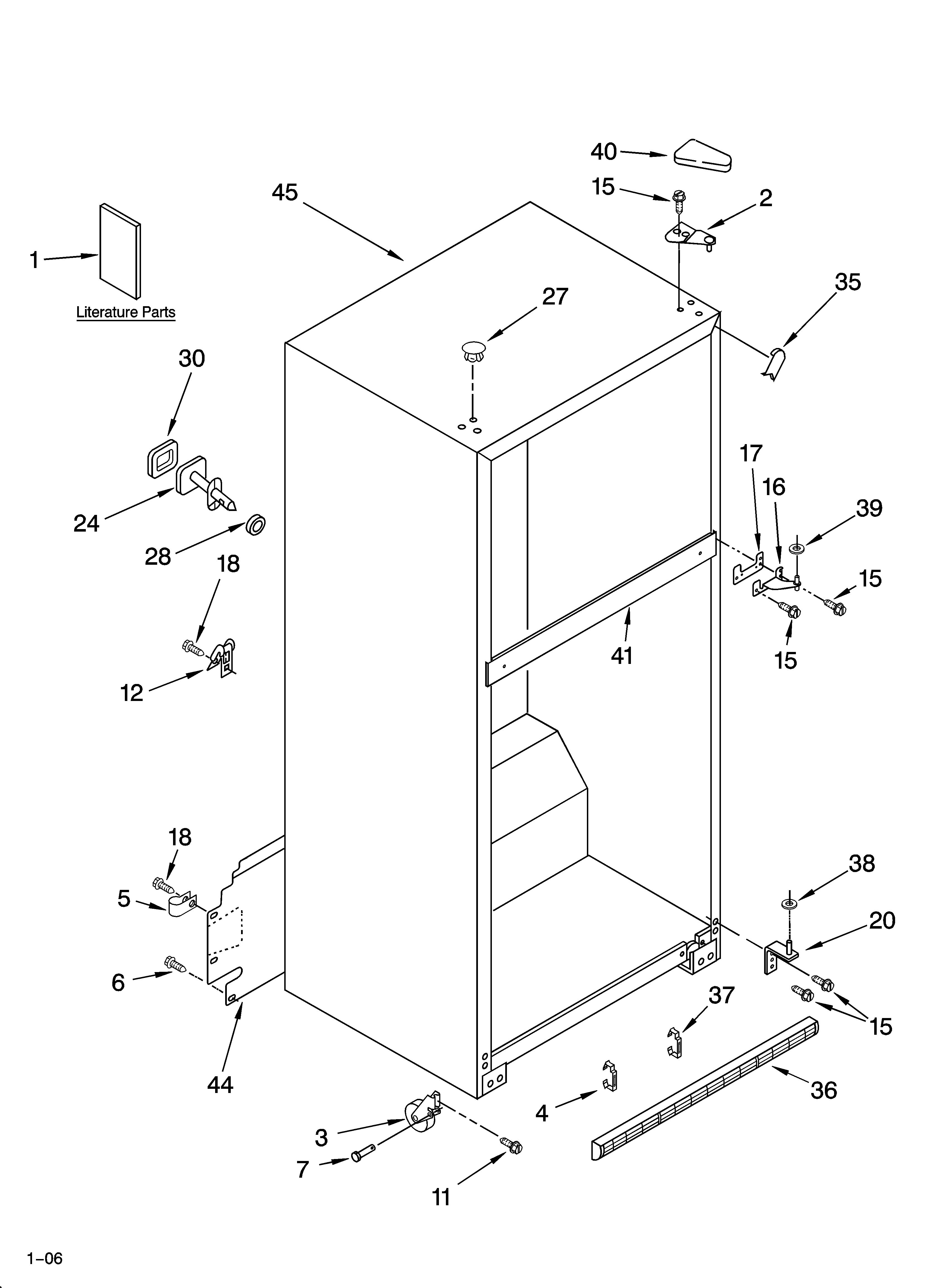 Estate TT18AKXPQ04 cabinet parts diagram