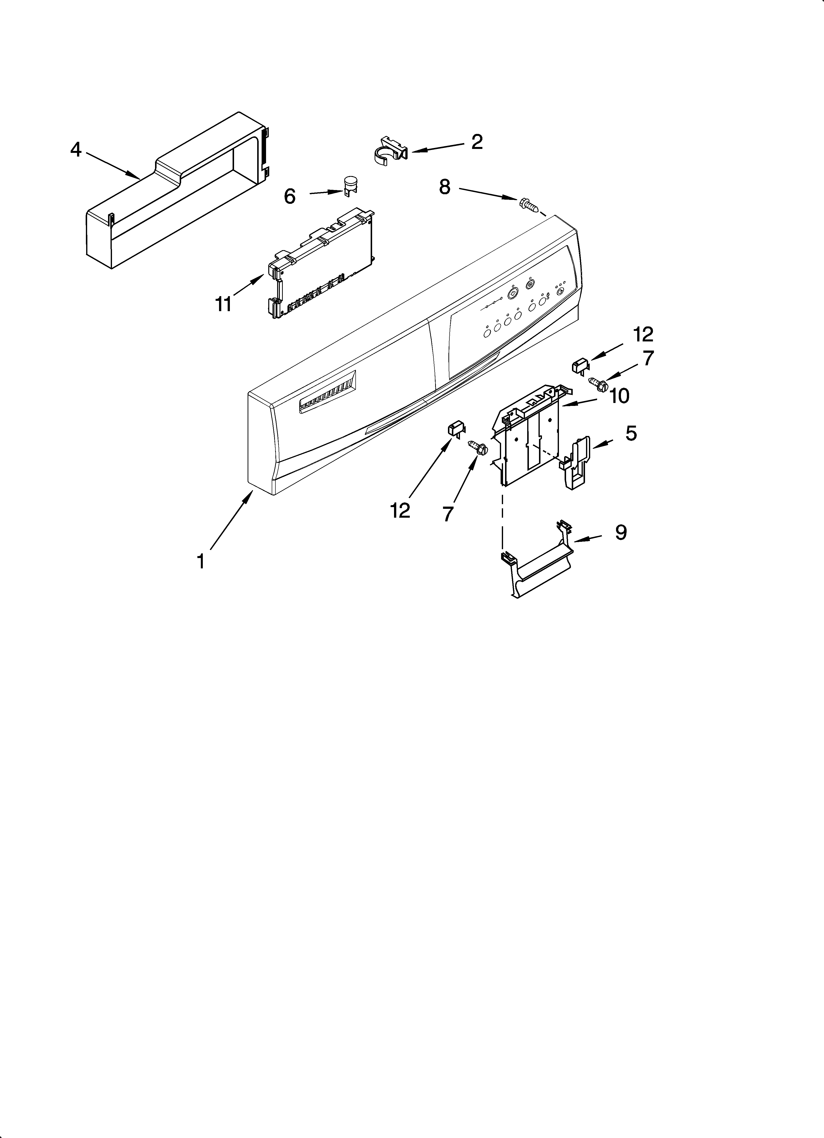 Whirlpool DU1065XTPS1 control panel parts diagram