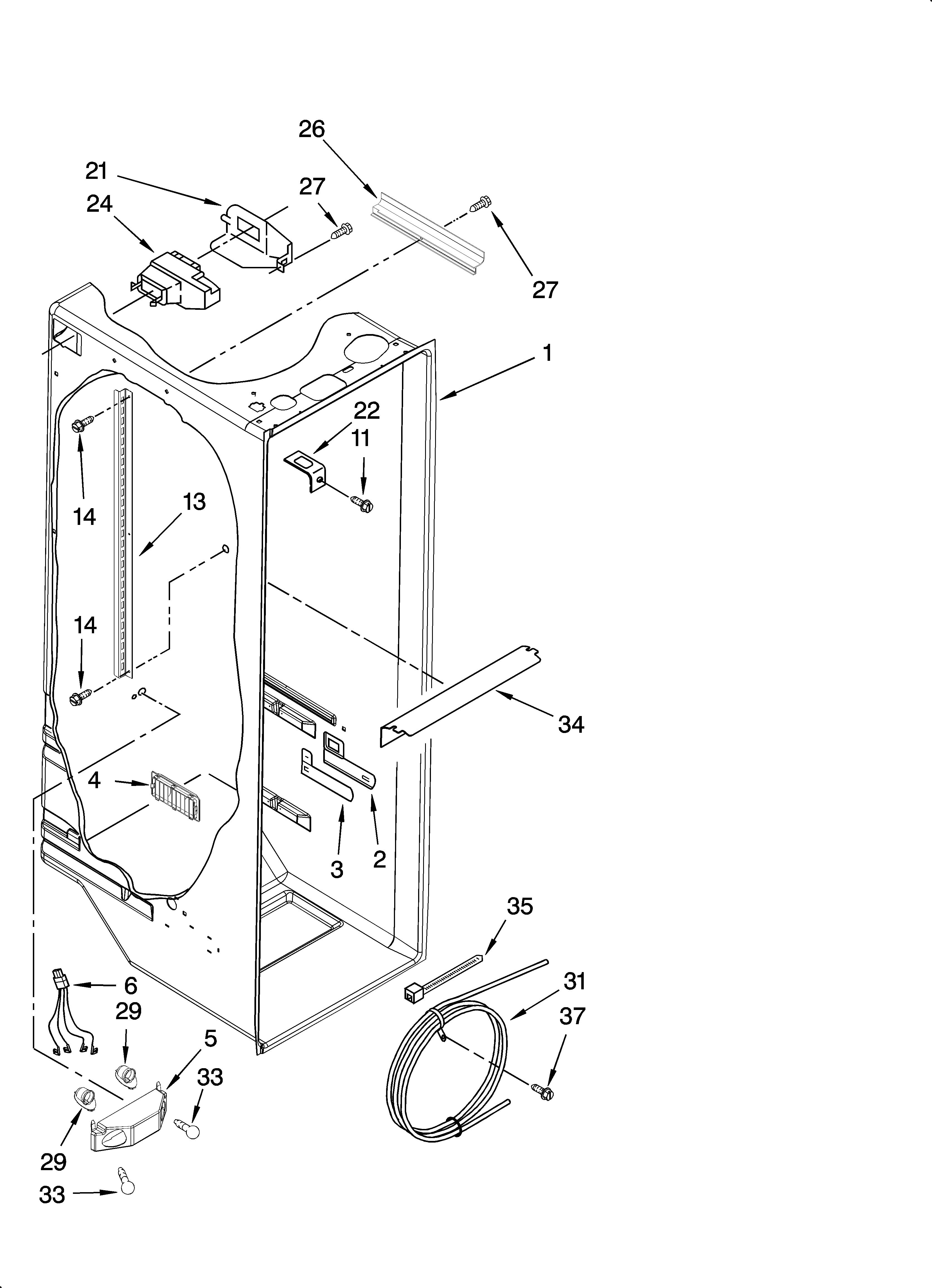 Whirlpool ED2FHEXNL02 refrigerator liner parts diagram