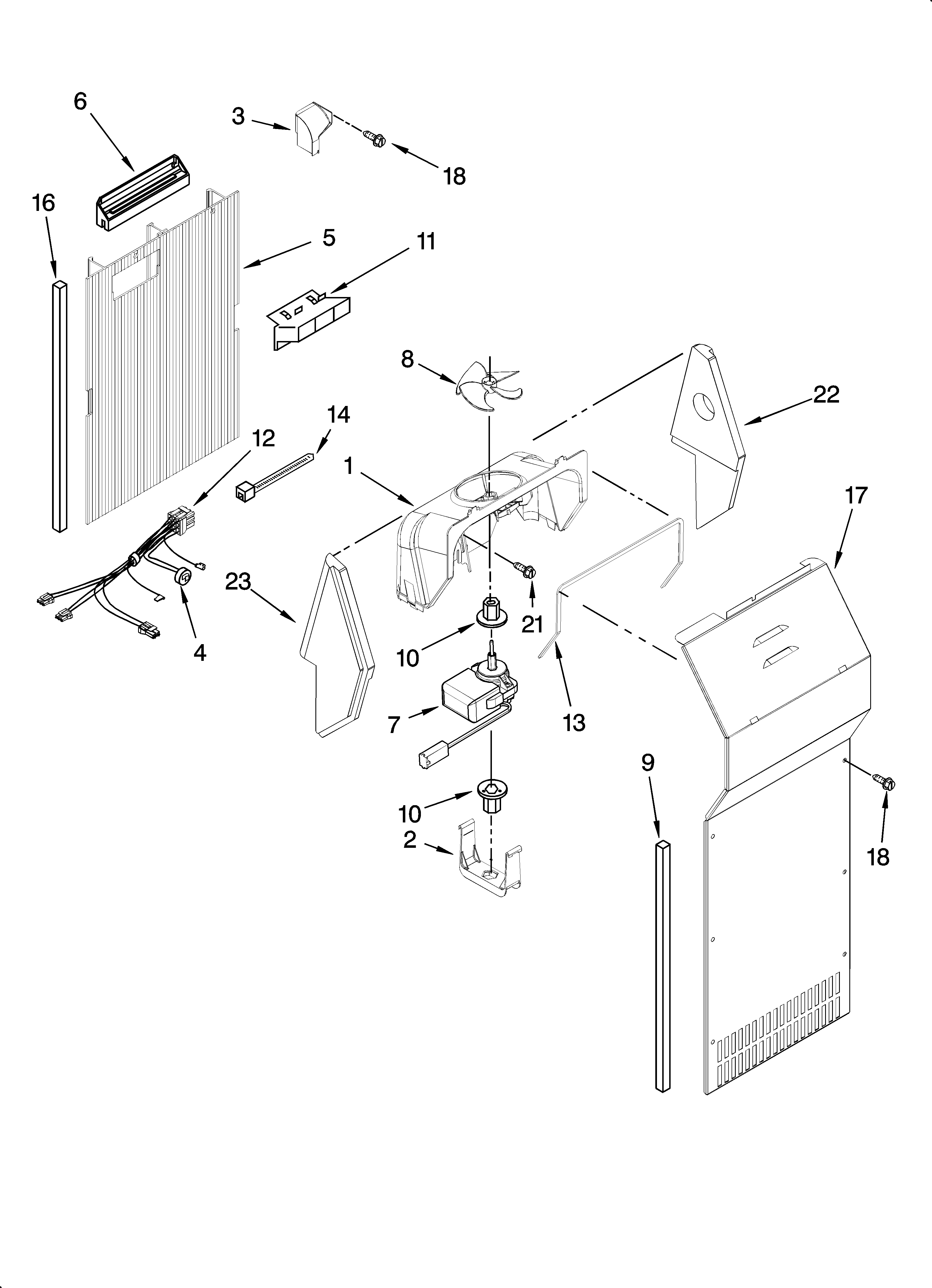 Whirlpool ED2FHEXNL02 air flow parts diagram