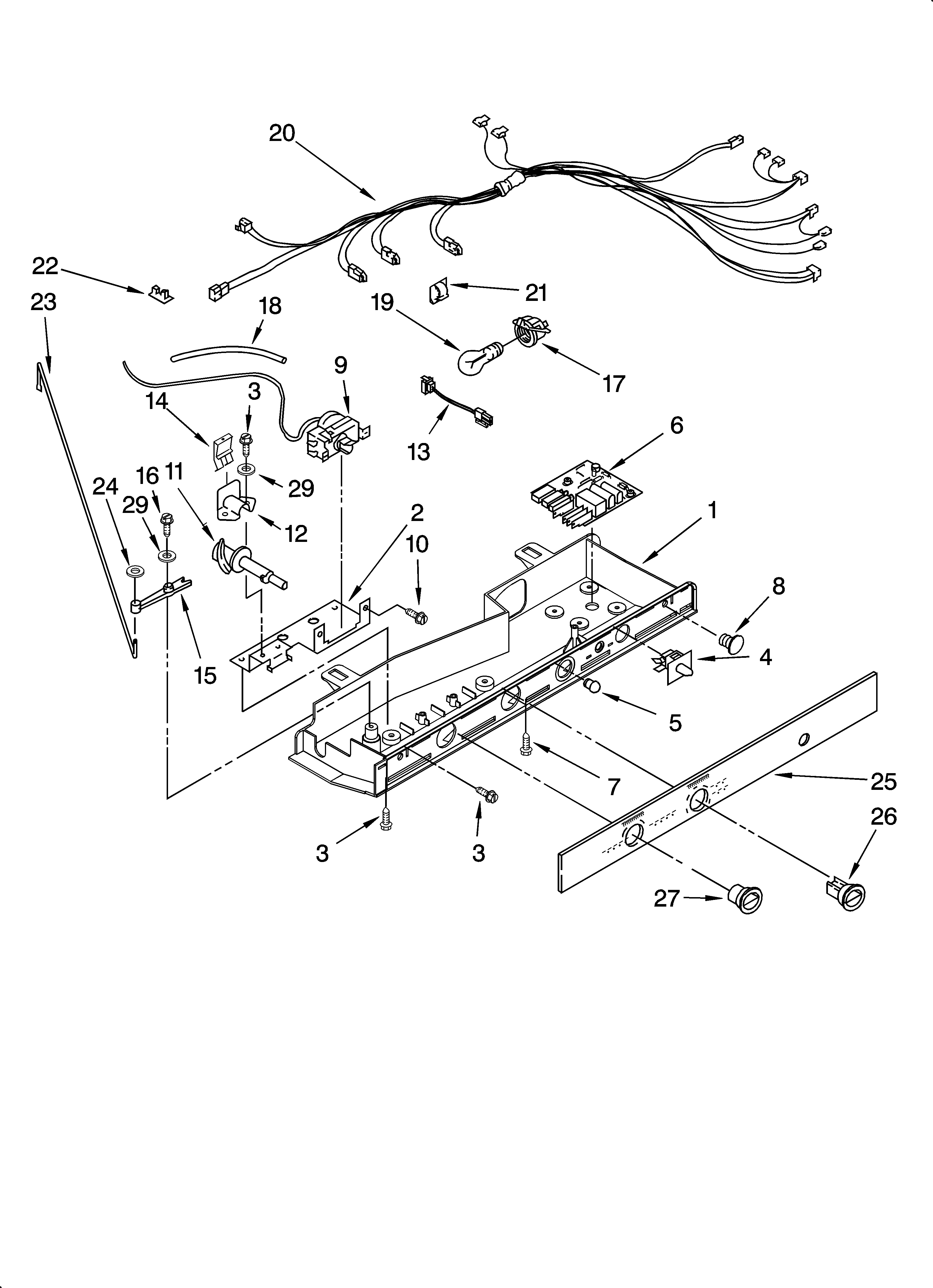 Whirlpool ED2FHEXNL02 control parts diagram