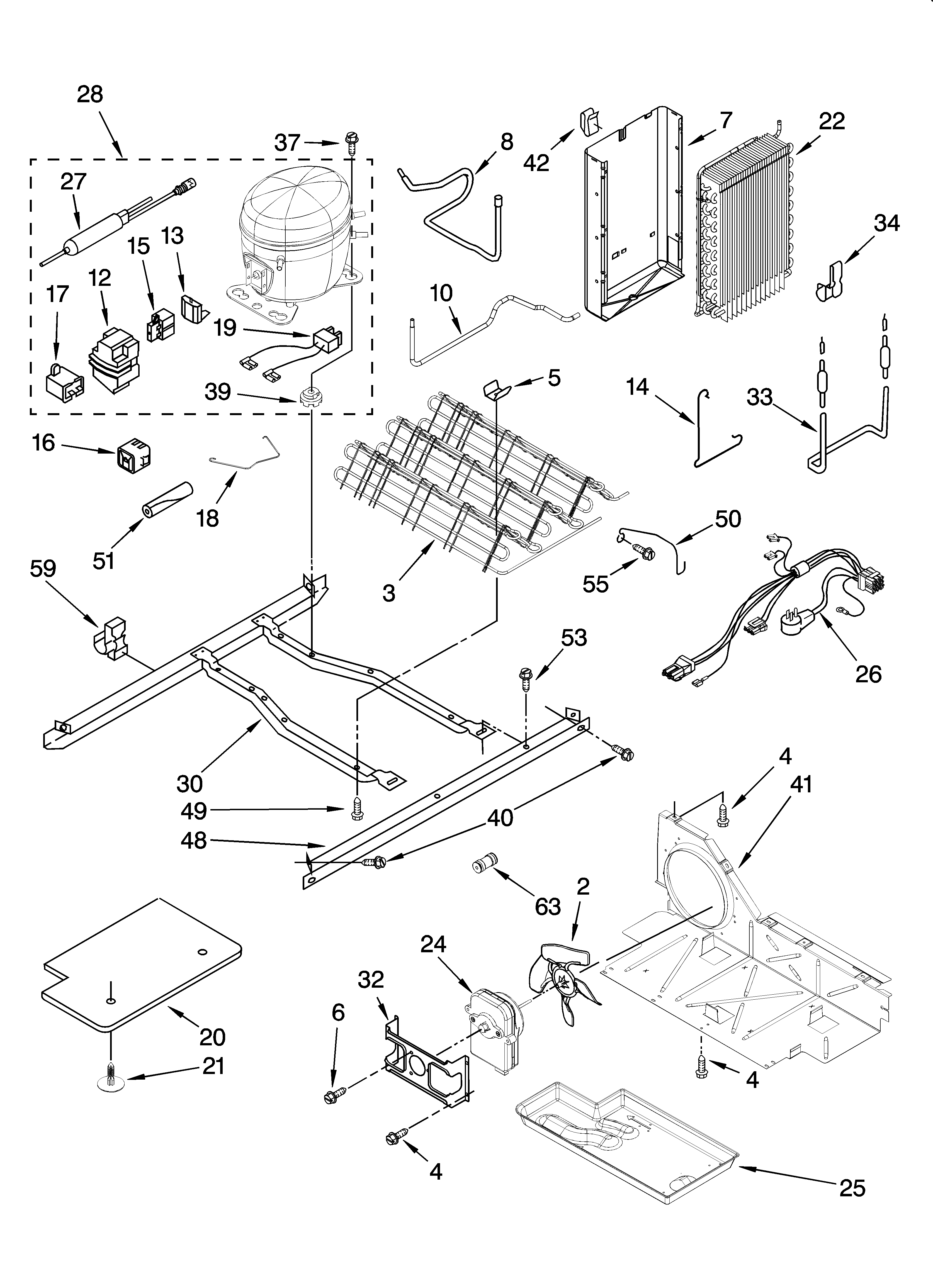 Whirlpool ED2SHAXML12 unit parts diagram