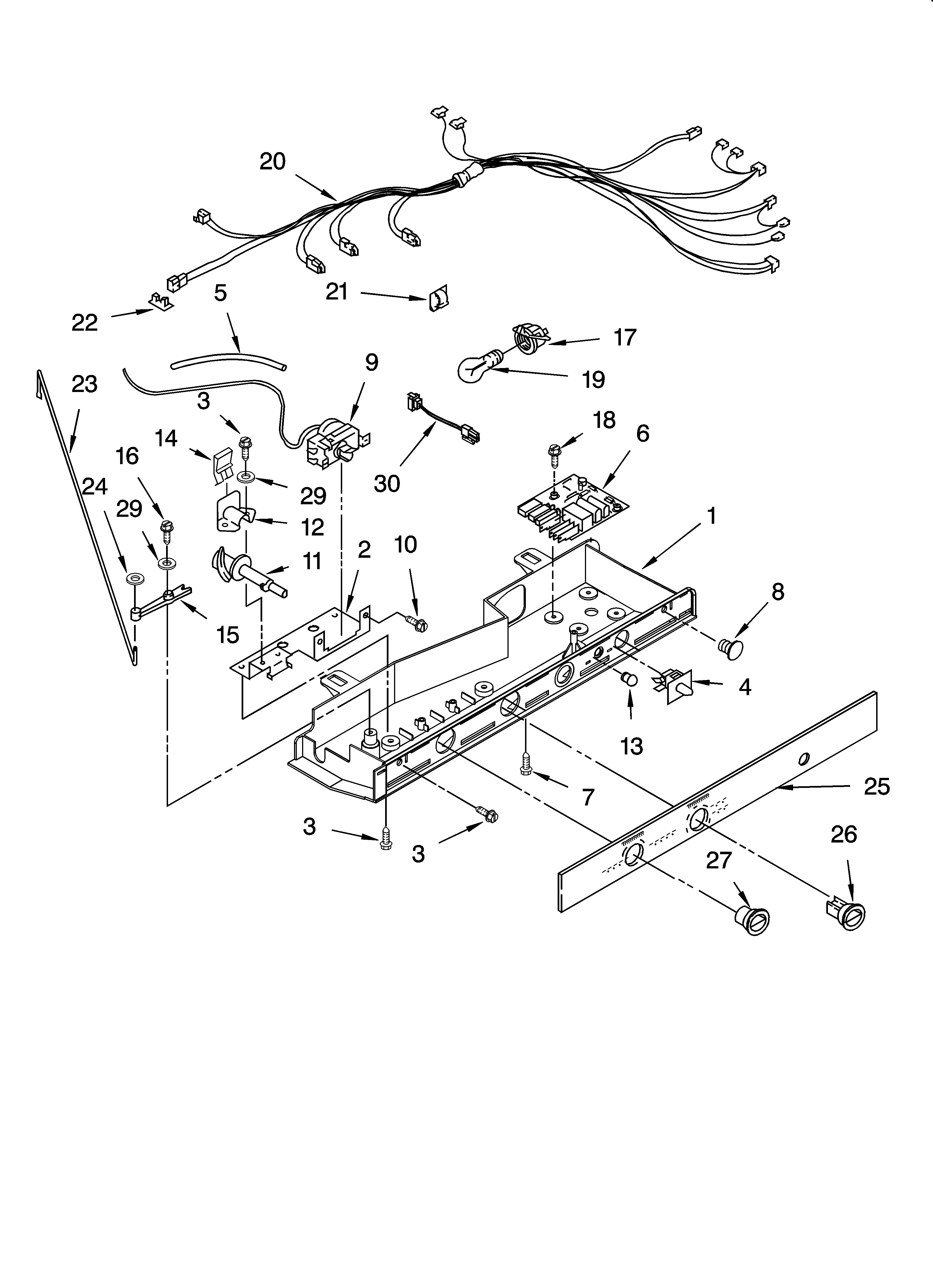 Whirlpool ED2SHAXML12 control parts diagram