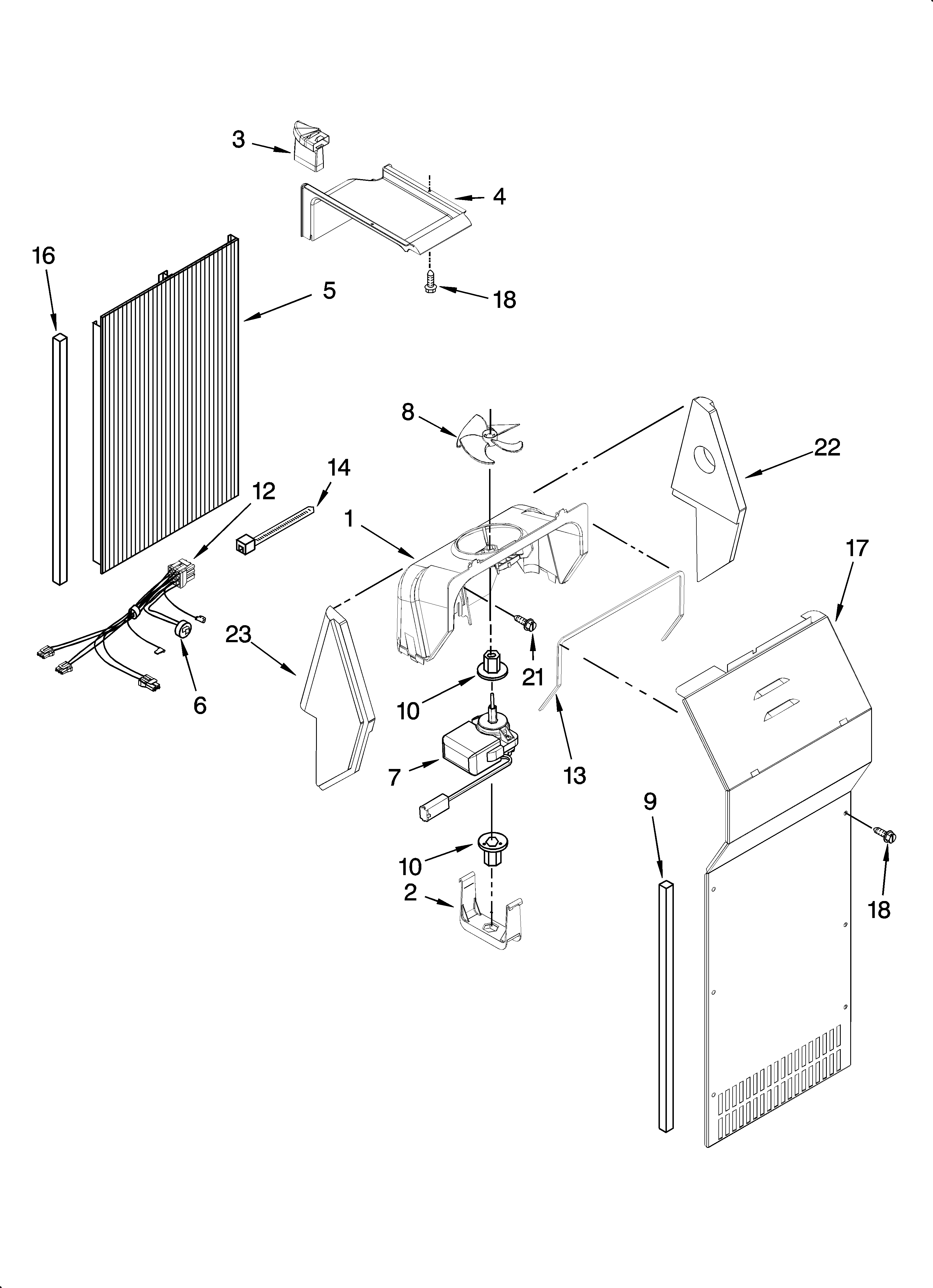 Whirlpool ED2SHAXML12 air flow parts, optional parts diagram