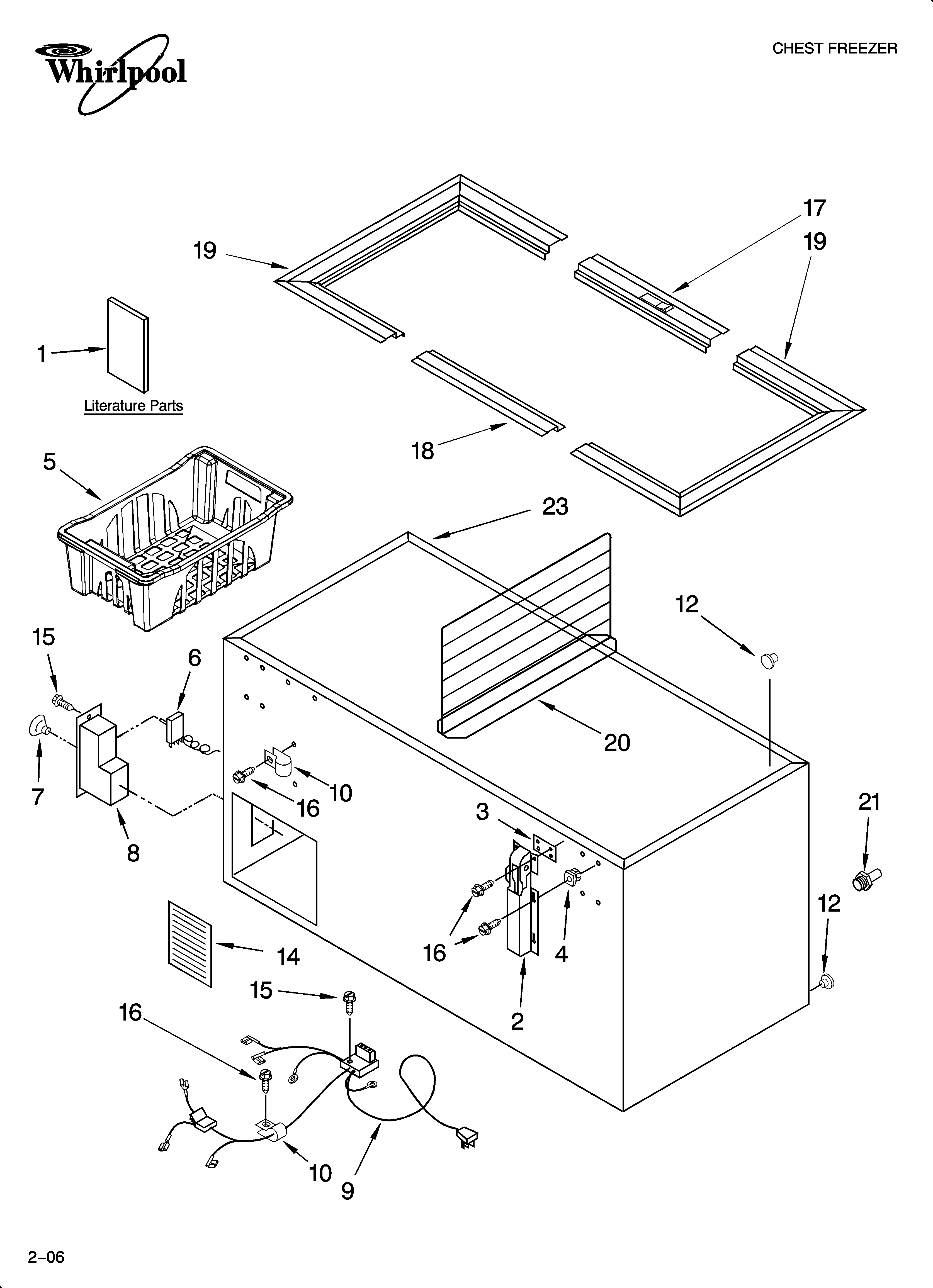 Whirlpool EHL151FXRQ00 cabinet parts diagram