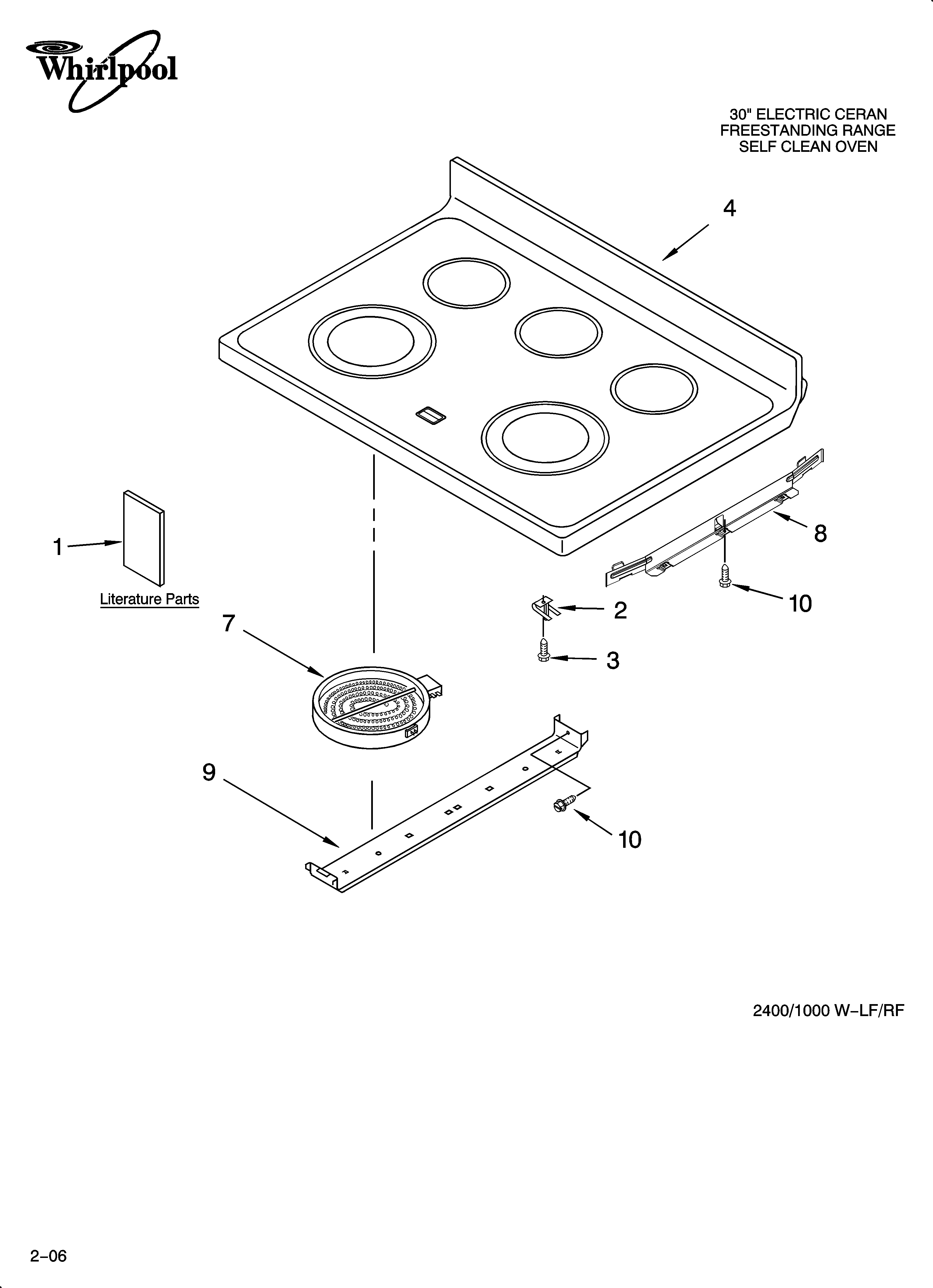 Whirlpool GR563LXSB0 cooktop parts diagram