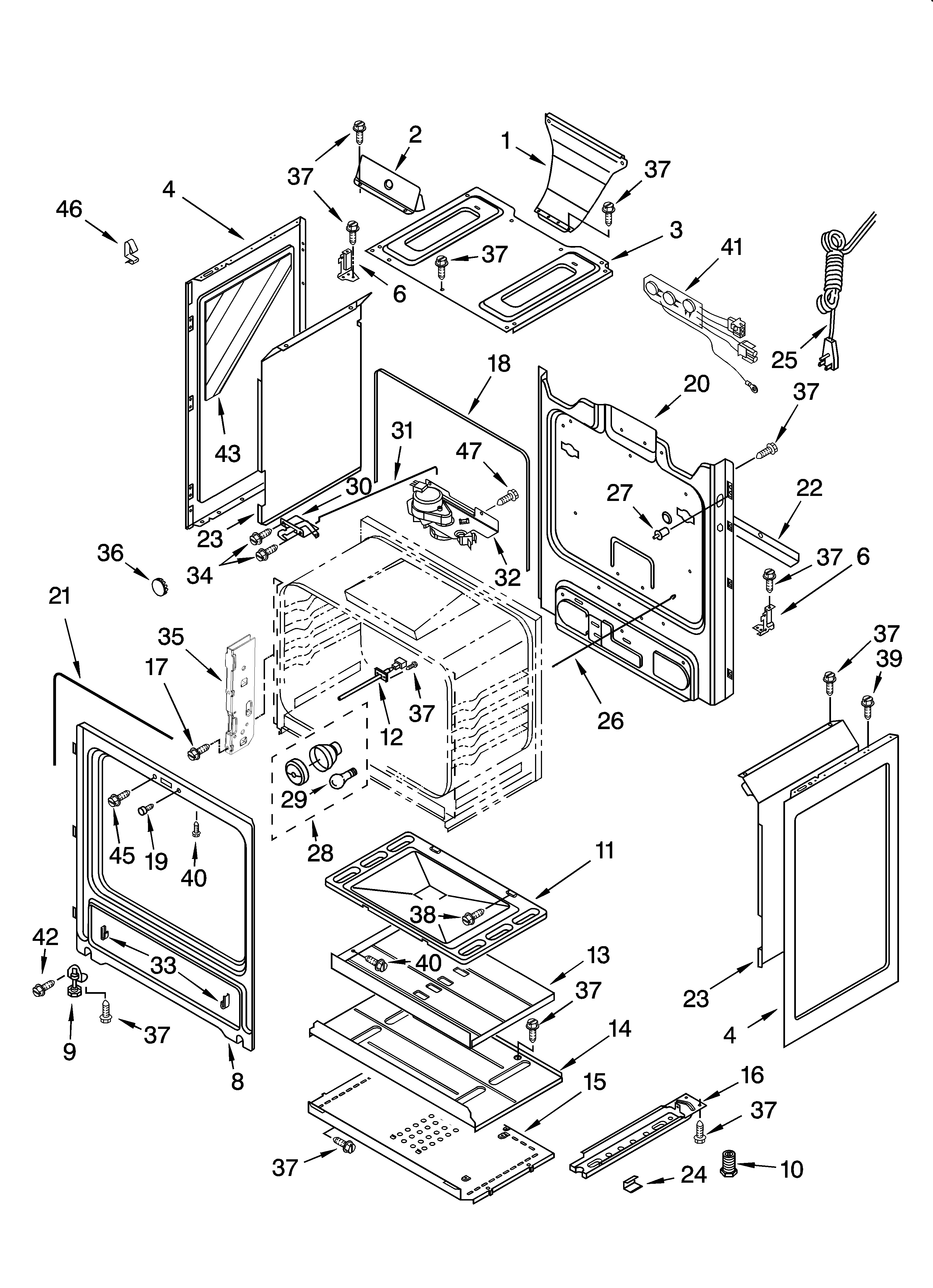 Whirlpool GS563LXSQ0 chassis parts diagram