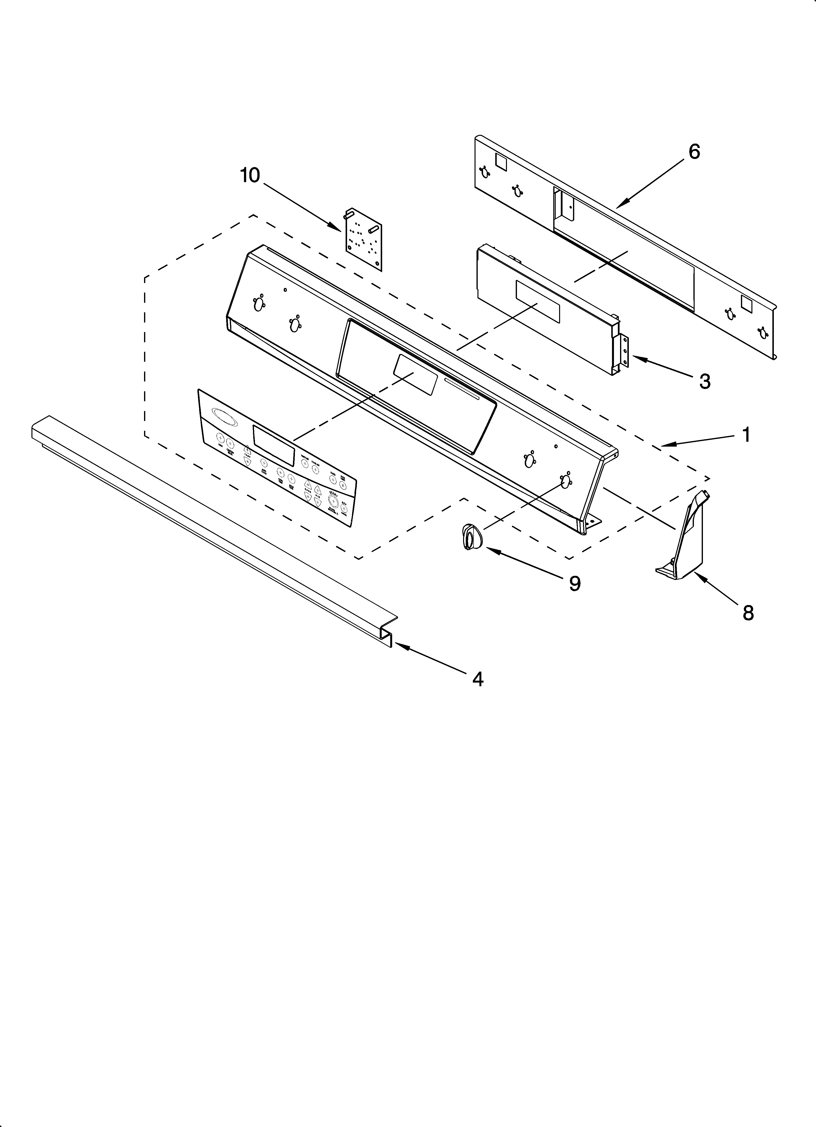 Whirlpool GW395LEPT00 control panel parts diagram