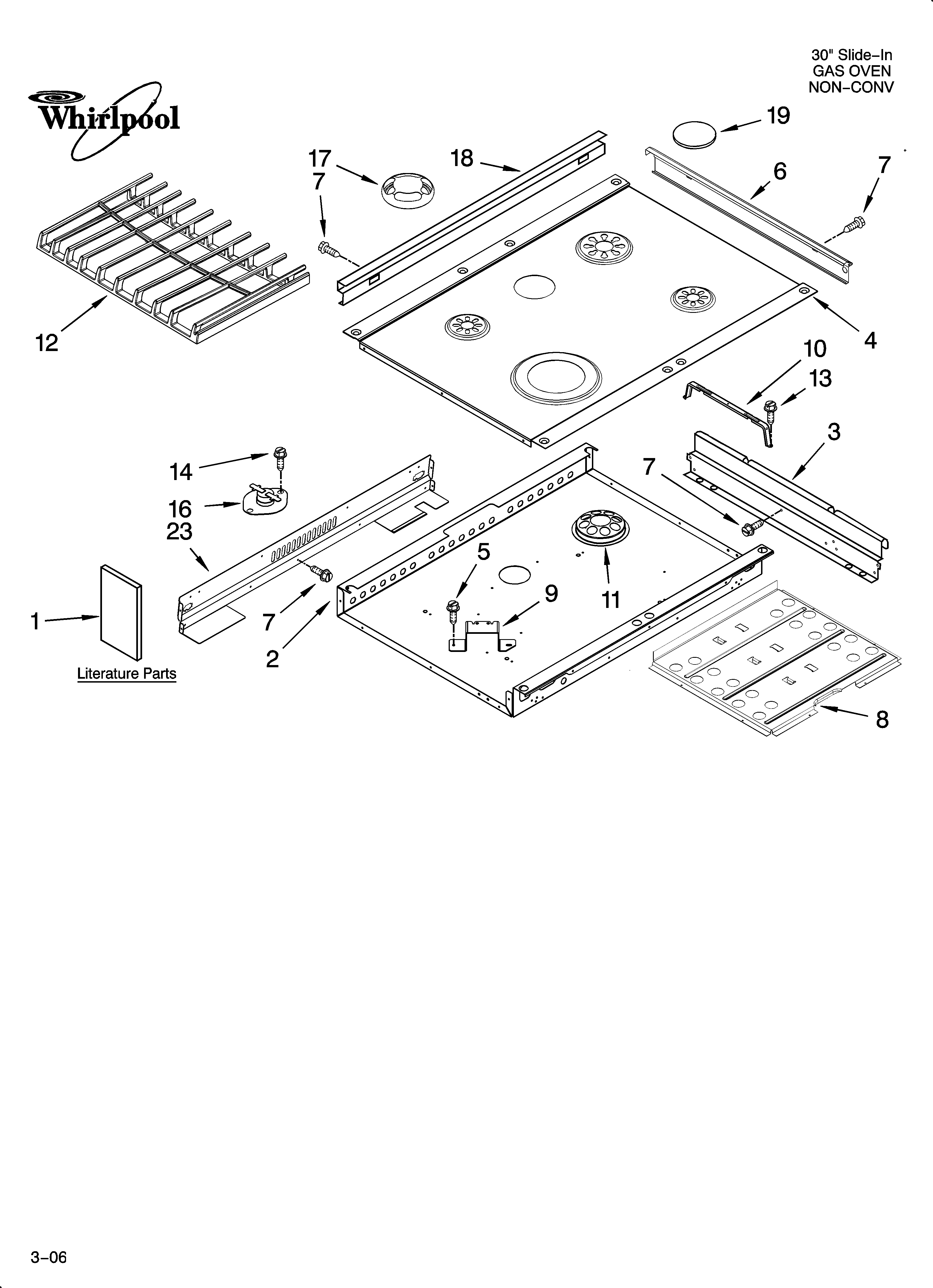 Whirlpool GW395LEPQ01 cooktop parts diagram