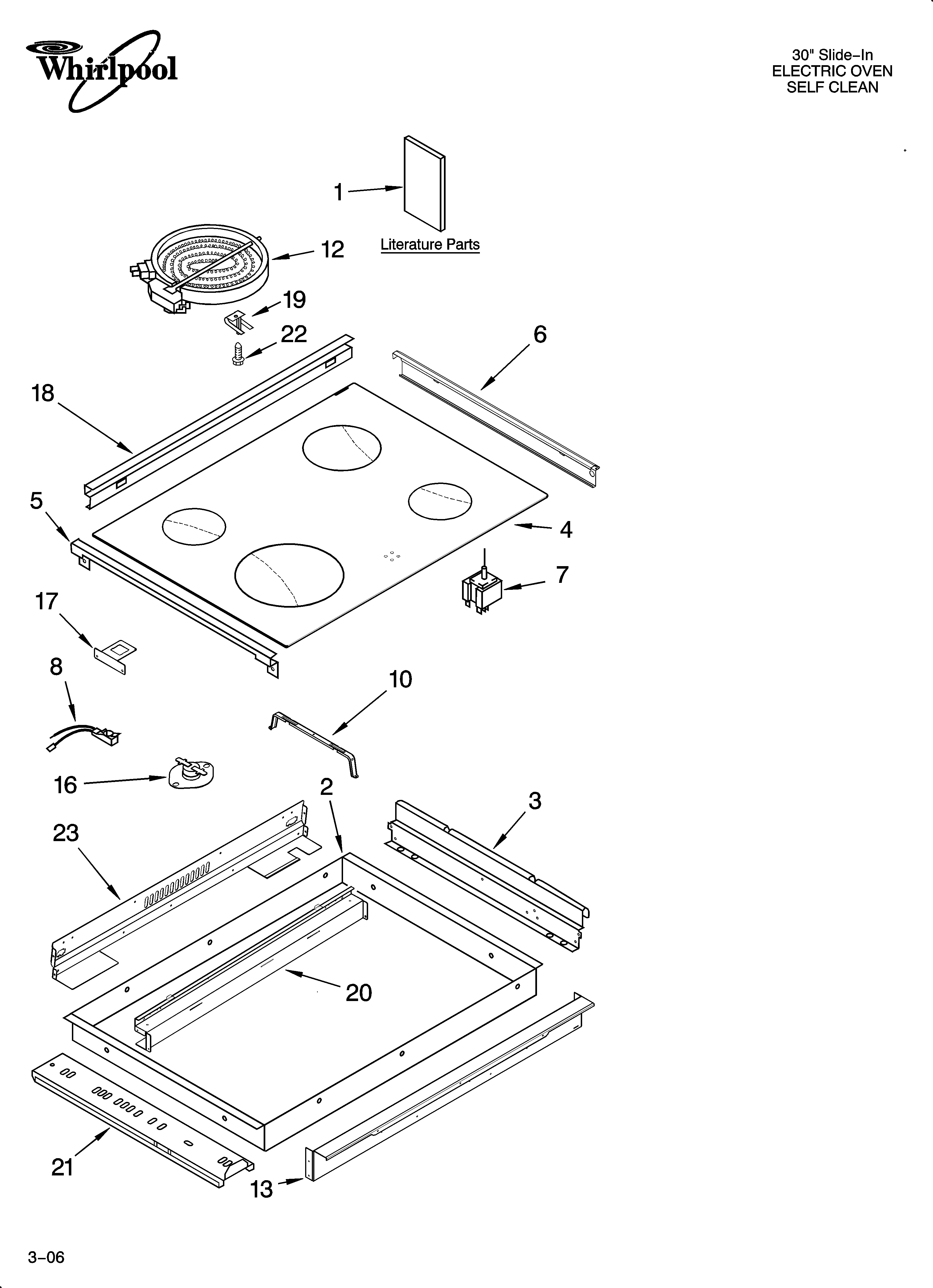 Whirlpool GY396LXPB00 cooktop parts diagram