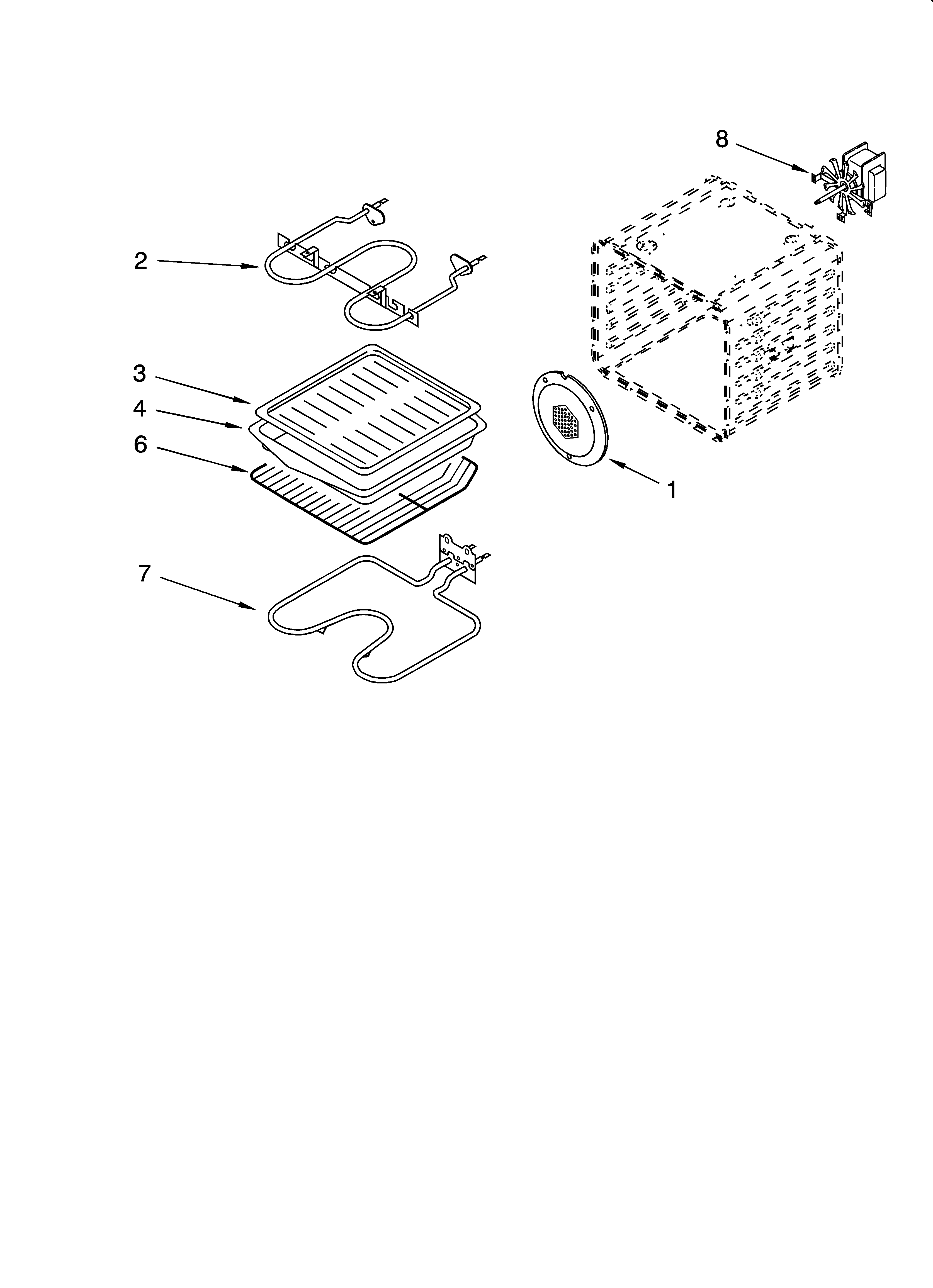 Whirlpool GY398LXPT00 internal oven parts diagram