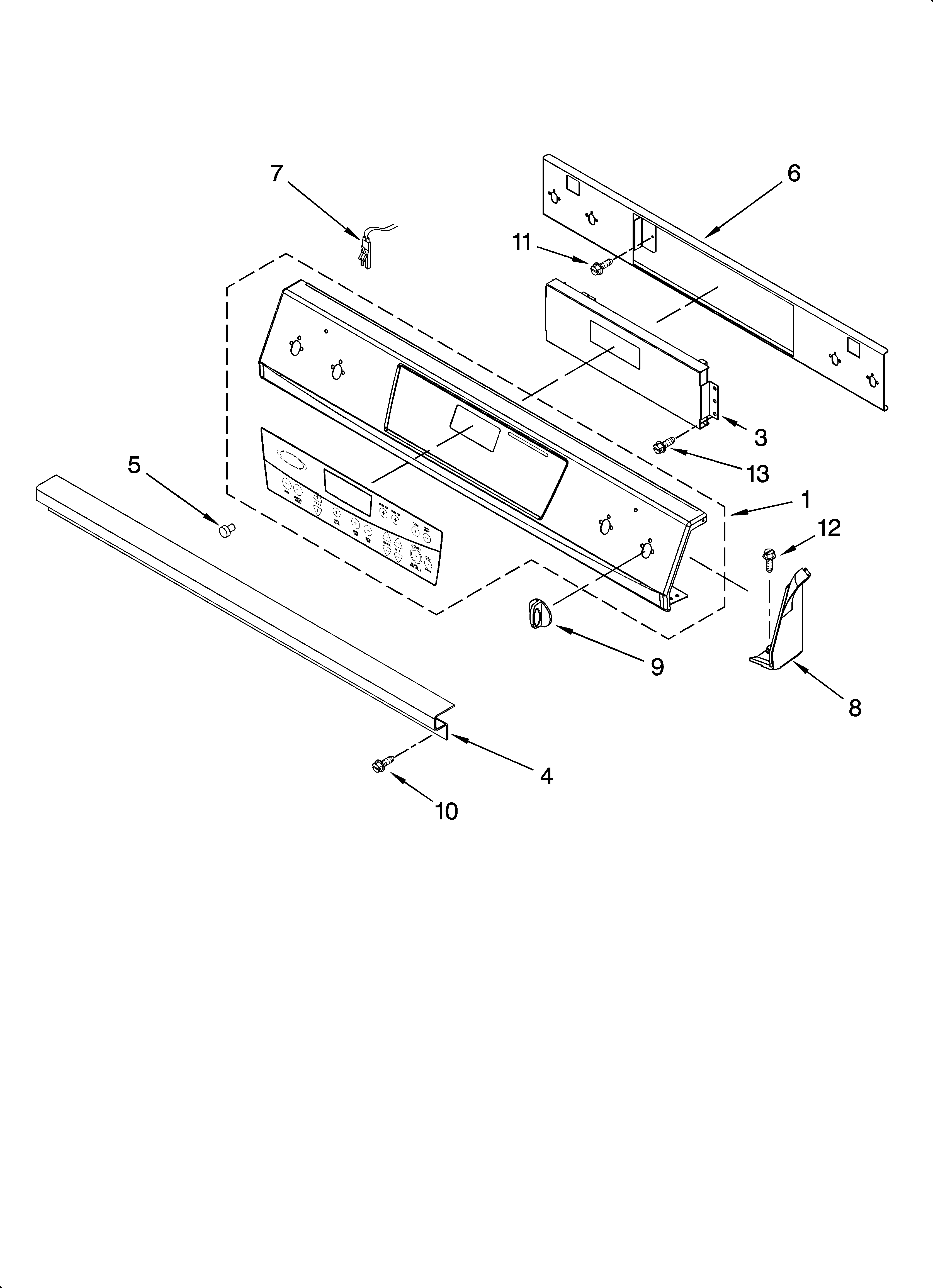 Whirlpool GY398LXPS01 control panel parts diagram